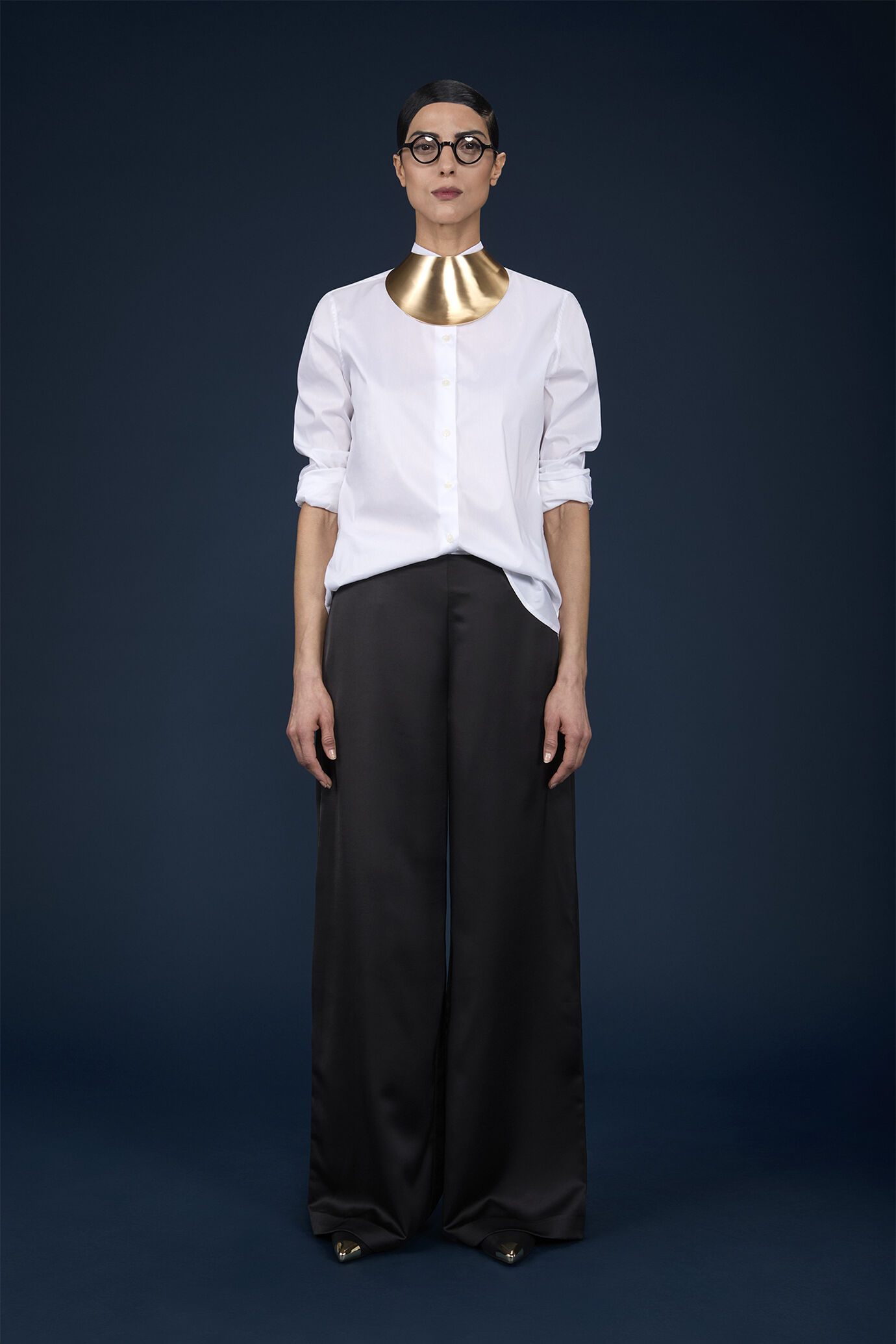 Camicia donna classica tinta unita image number 1