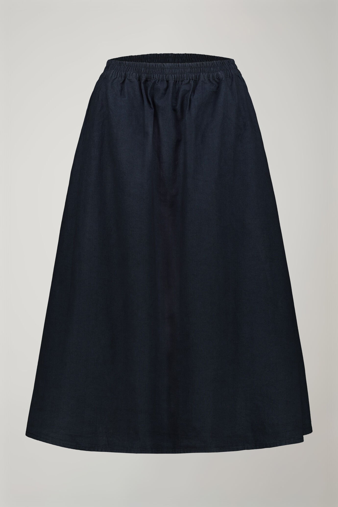 Women’s flared skirt 100% cotton elastic waist microcheck regular fit image number 4