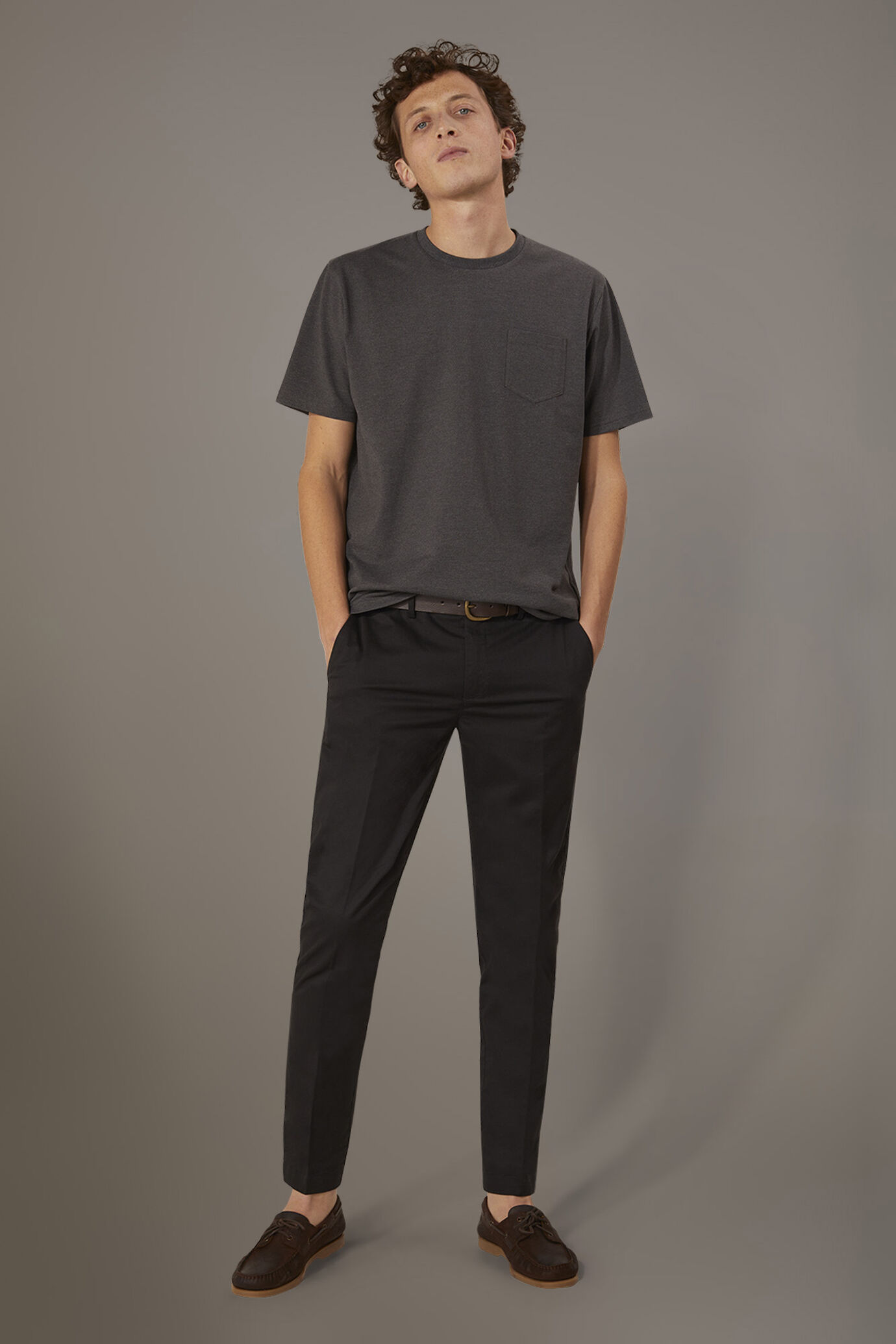 Regular fit trousers in twill construction image number 0