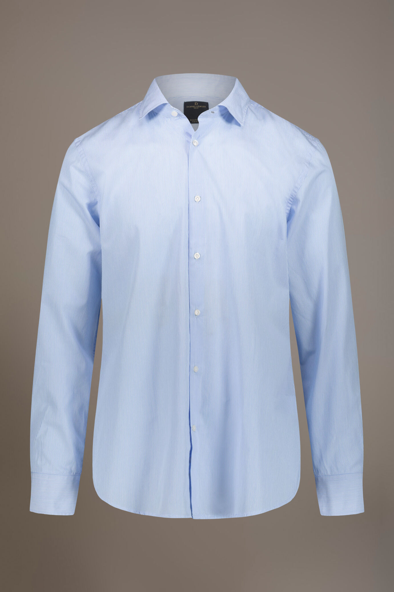 Camicia classica collo francese comfort fit tessuto tinto filo rigato image number 3
