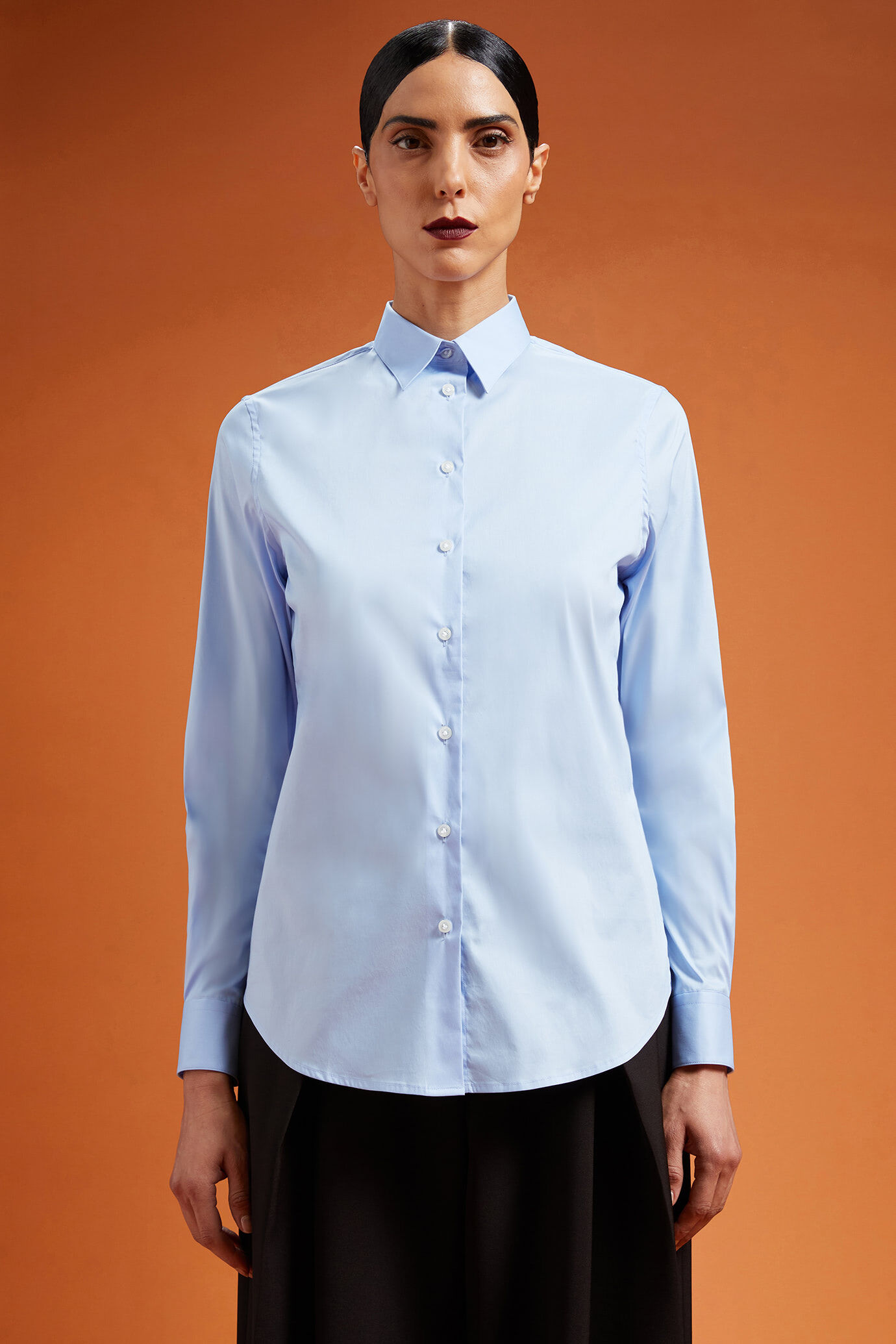 Camicia classica donna tinta unita regular fit image number 0