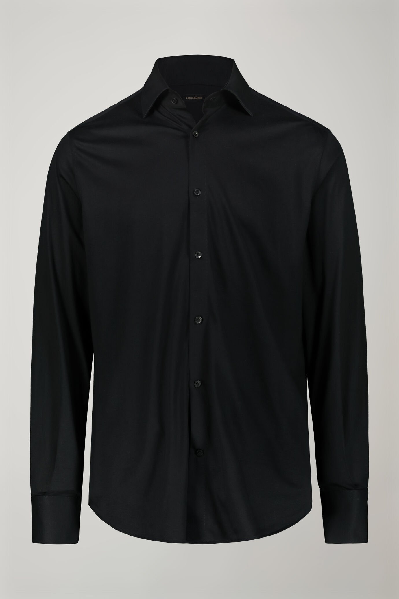 Polo camicia uomo a manica lunga con collo classico 100% cotone piquet regular fit image number 5