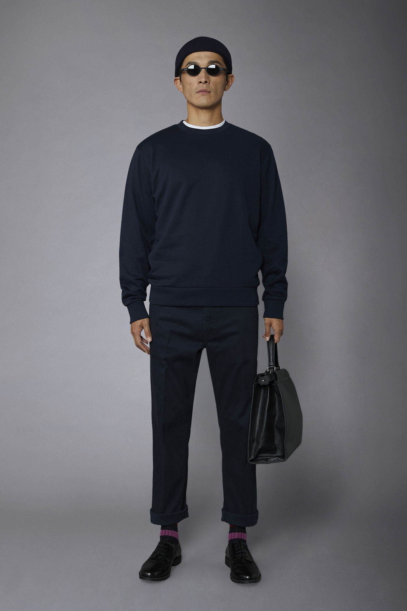 Sweatshirt mit Rundhalsausschnitt aus gewaschener Baumwollmischung image number 0
