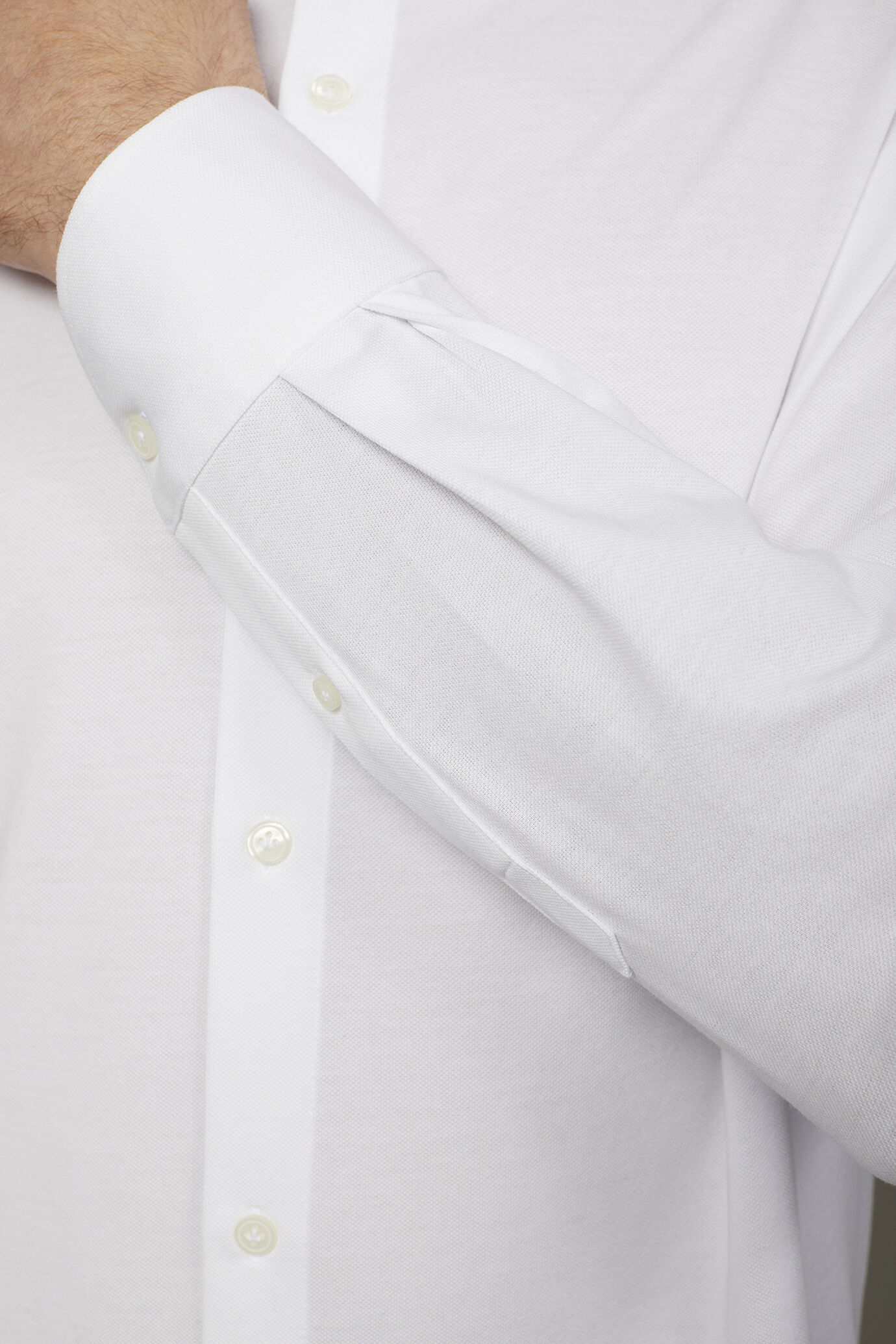 Polo camicia uomo manica lunga con collo classico e tessuto jersey regular fit image number 4
