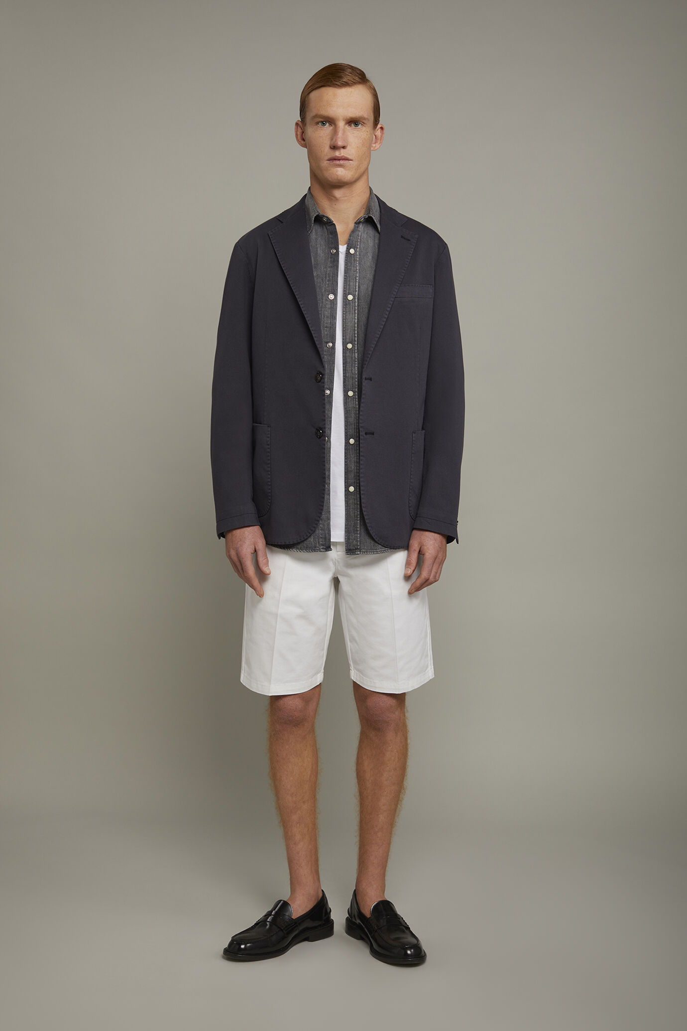 Men's Bermuda shorts classic twill construction regular fit image number 2