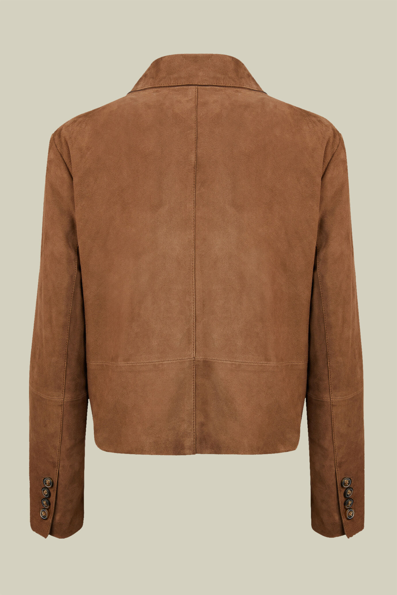 Women's regular fit short jacket in 100% genuine suede image number 5
