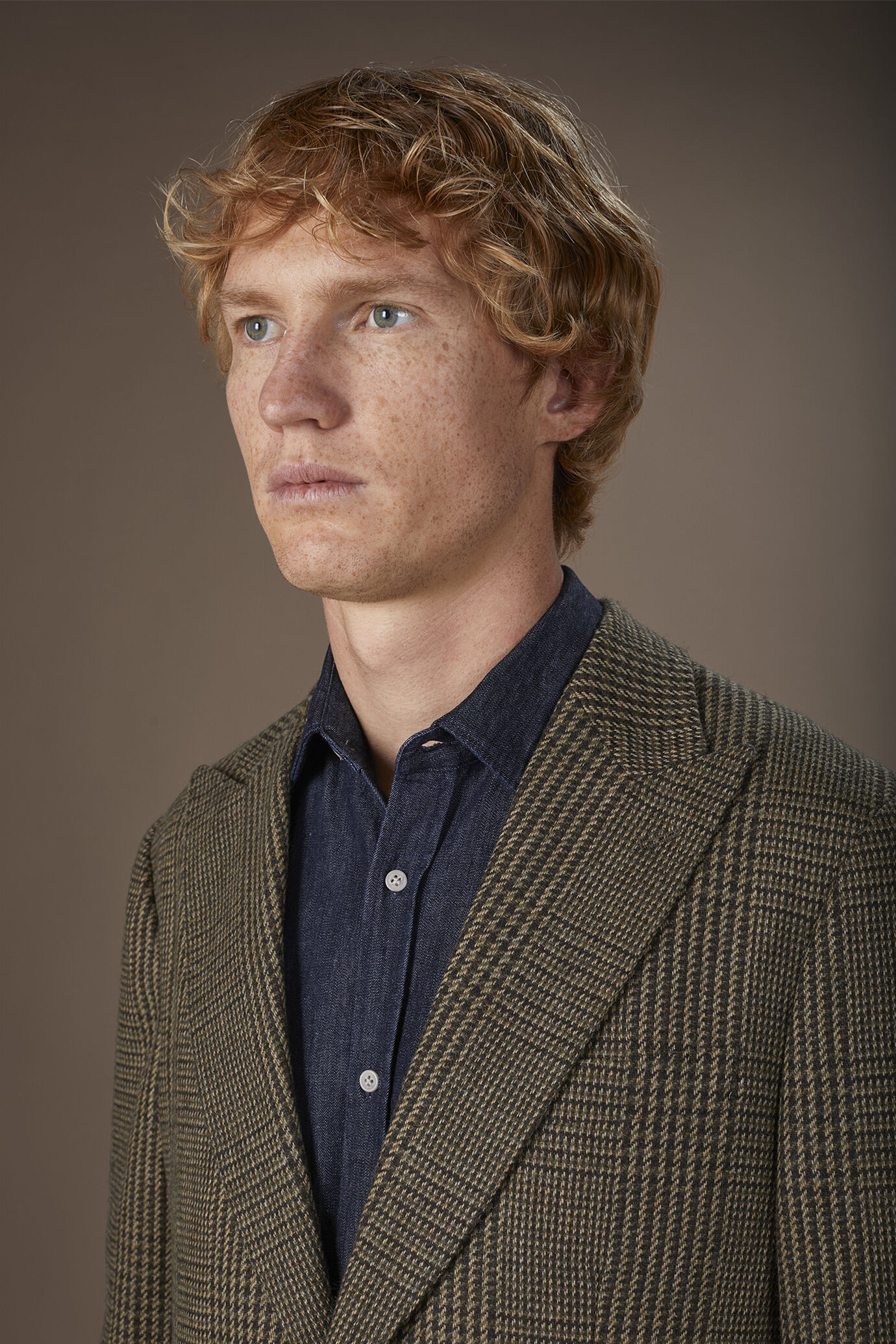 Giacca uomo monopetto con collo a lancia Wool Blend principe di galles regular fit image number 2