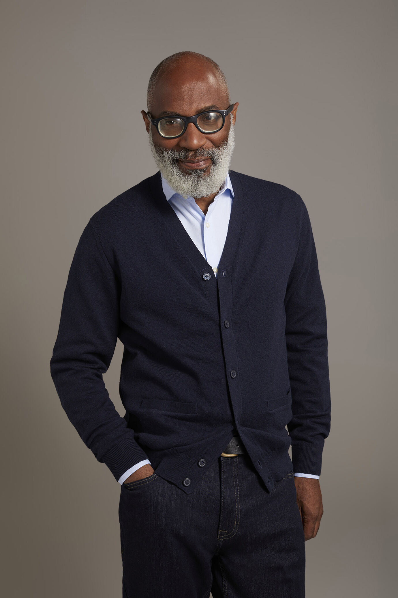 V neck wool blend cardigan image number 1