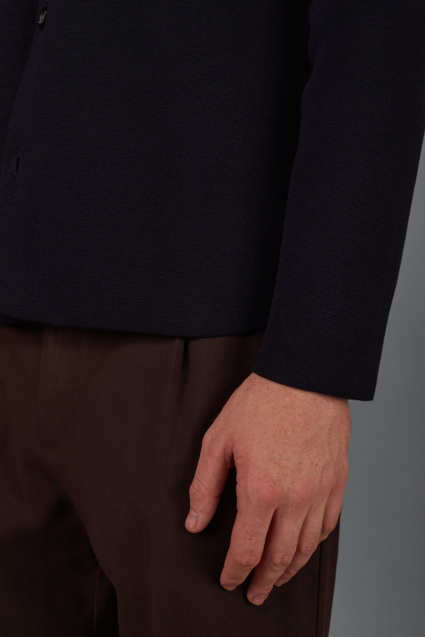 Giacca uomo in maglia Punto Milano con tasche a toppa regular fit image number 3