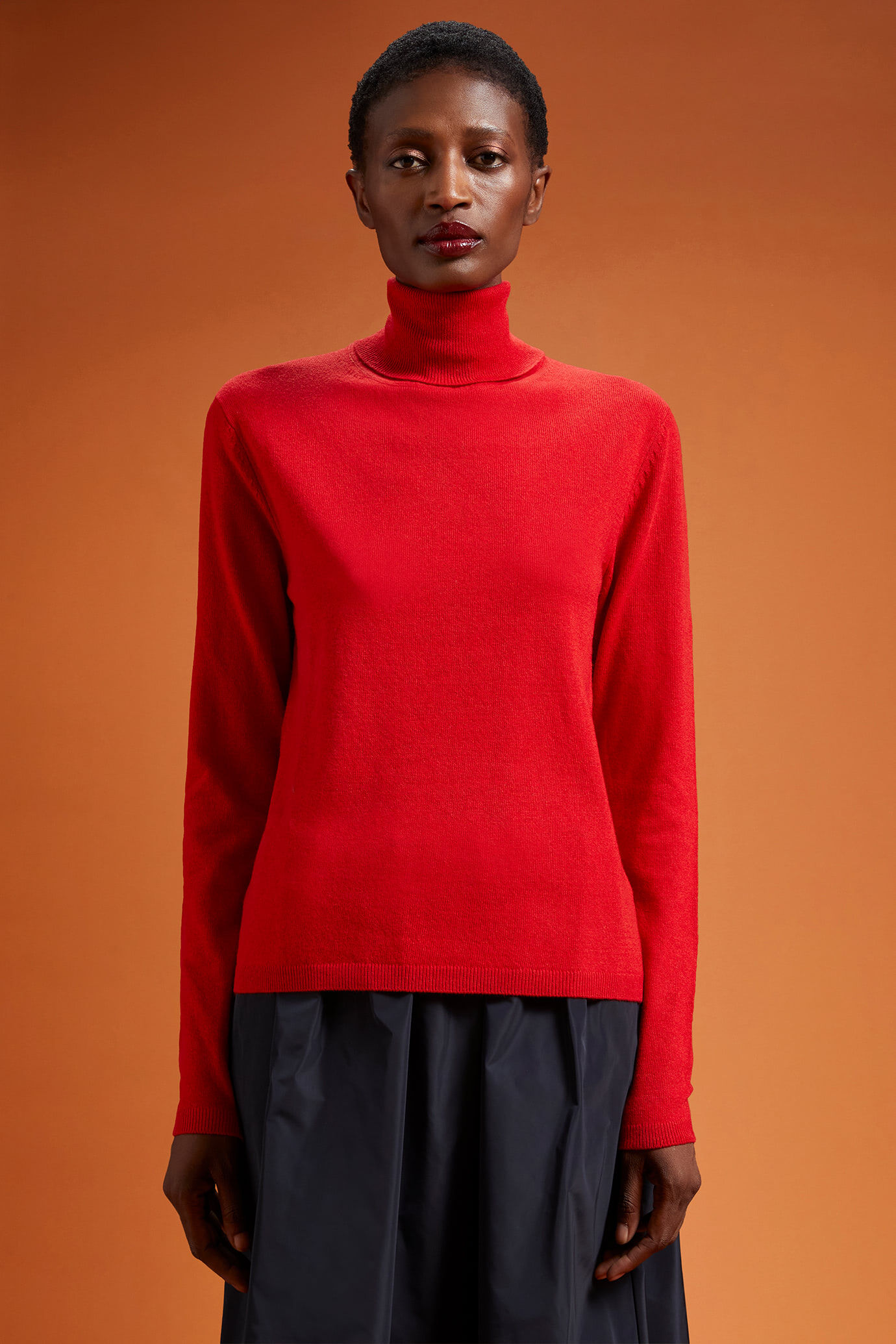 Pull col montant pour femme, coupe classique, en laine et cachemire image number 0