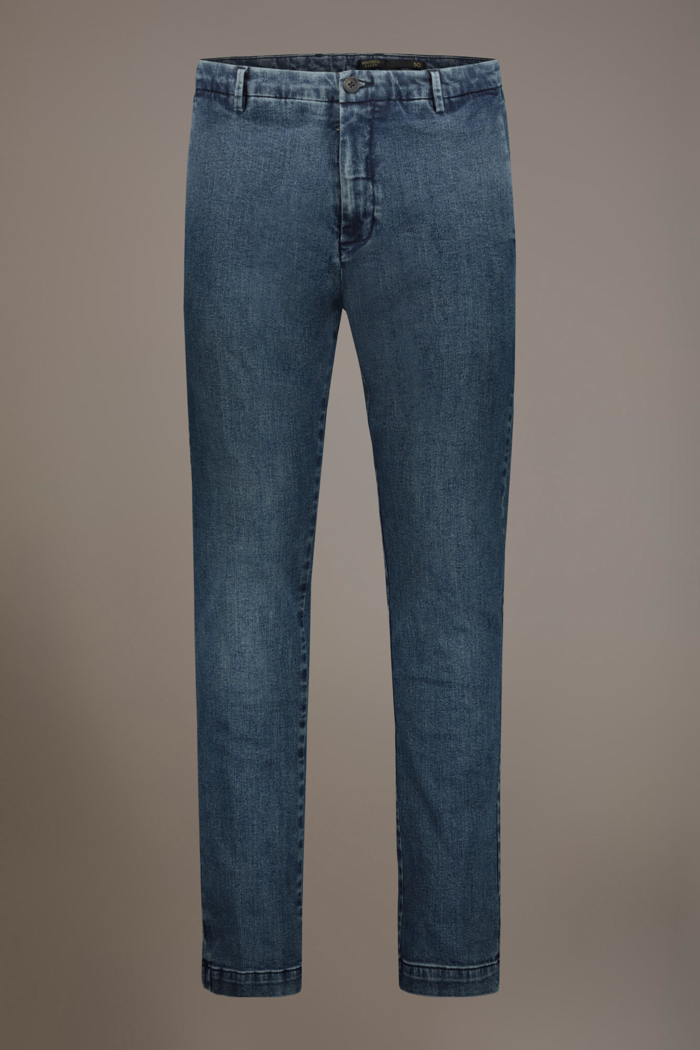 Regular fit denim chino trousers in denim fabric image number 5