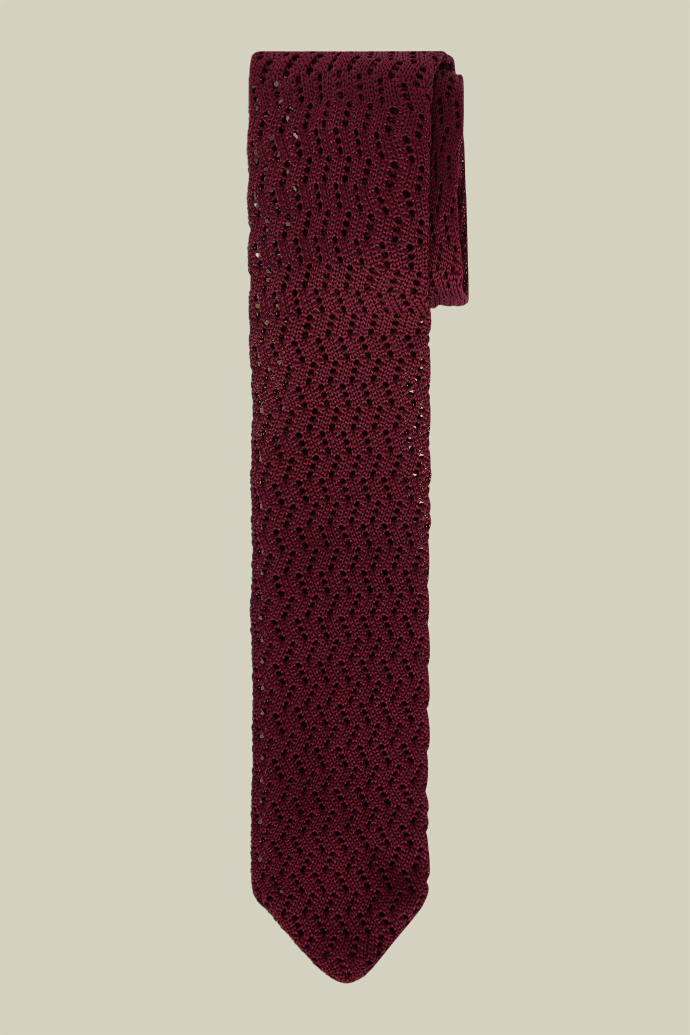 Men's plain knitted tie image number 0