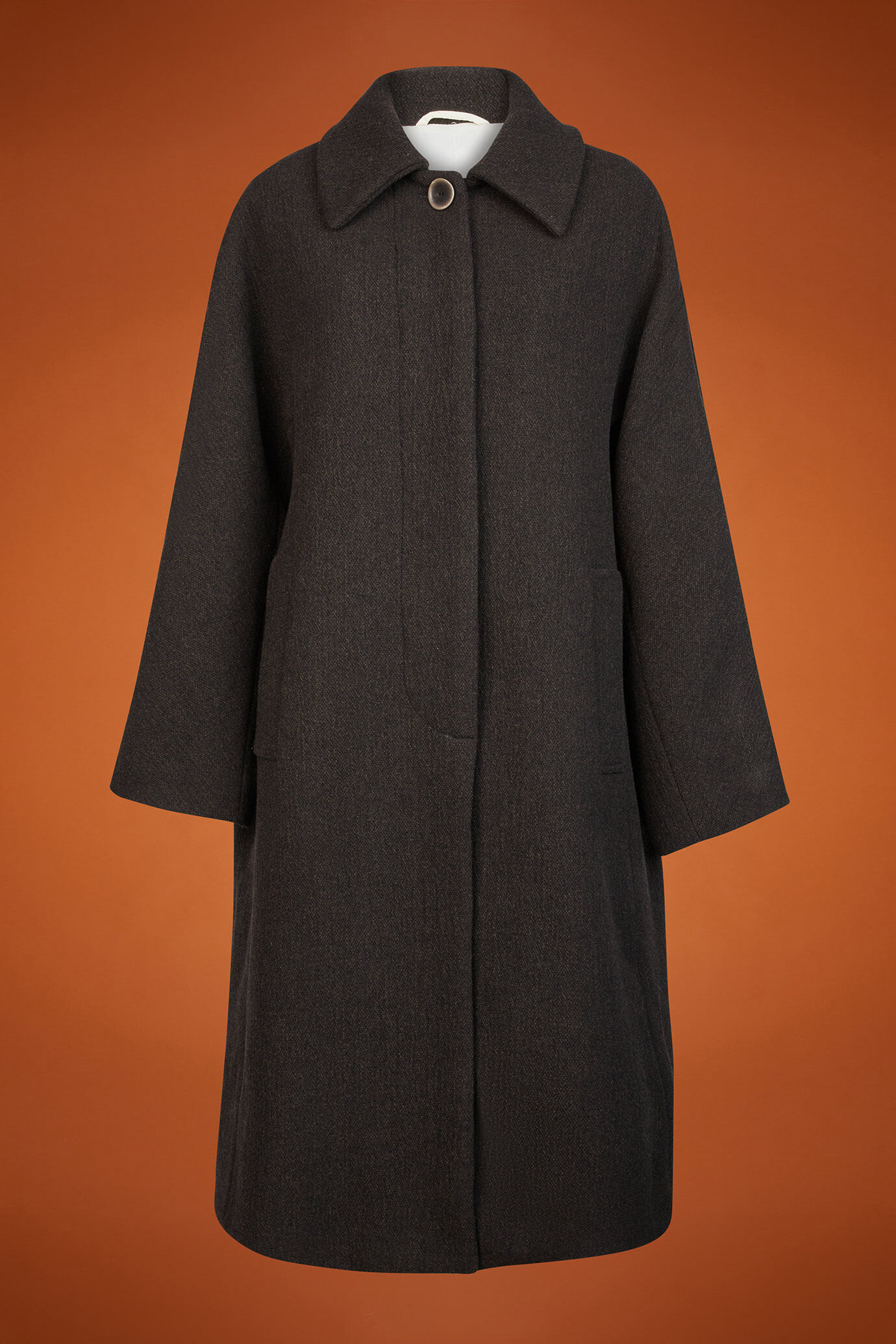 Women's long wool blend coat in an oversized fit image number 4