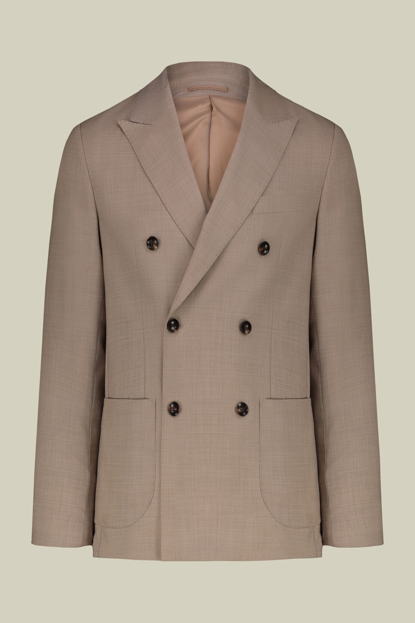 Herrenanzug, zweireihig, aus Grisaille-Stoff, Regular Fit image number 0