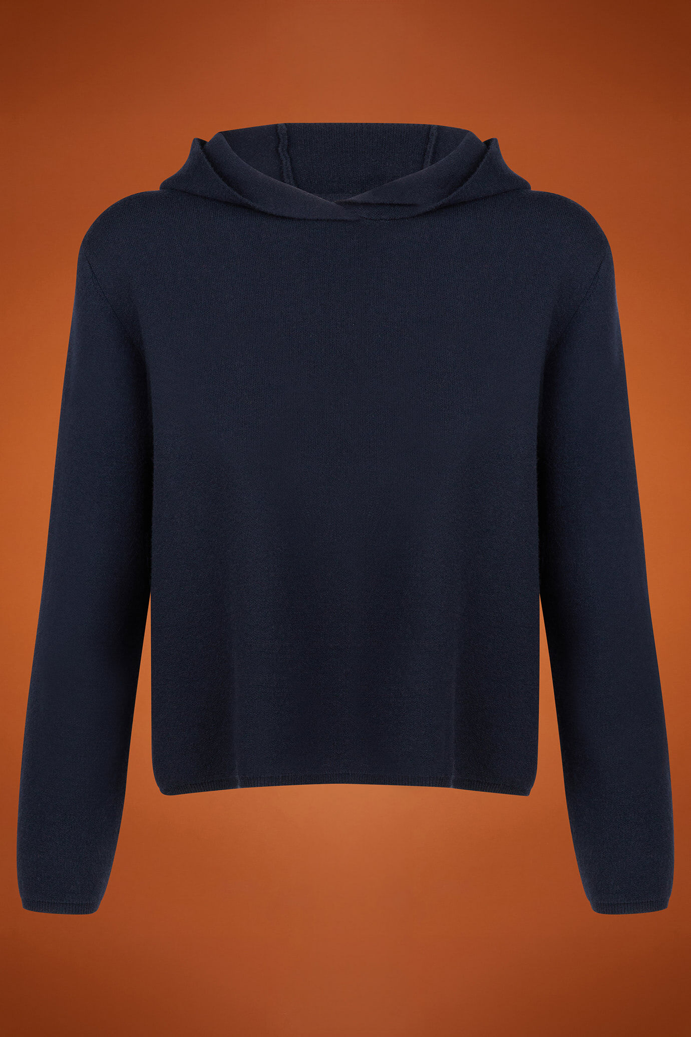 Pull pour femme uni avec capuche et logo brodé, coupe classique image number 4