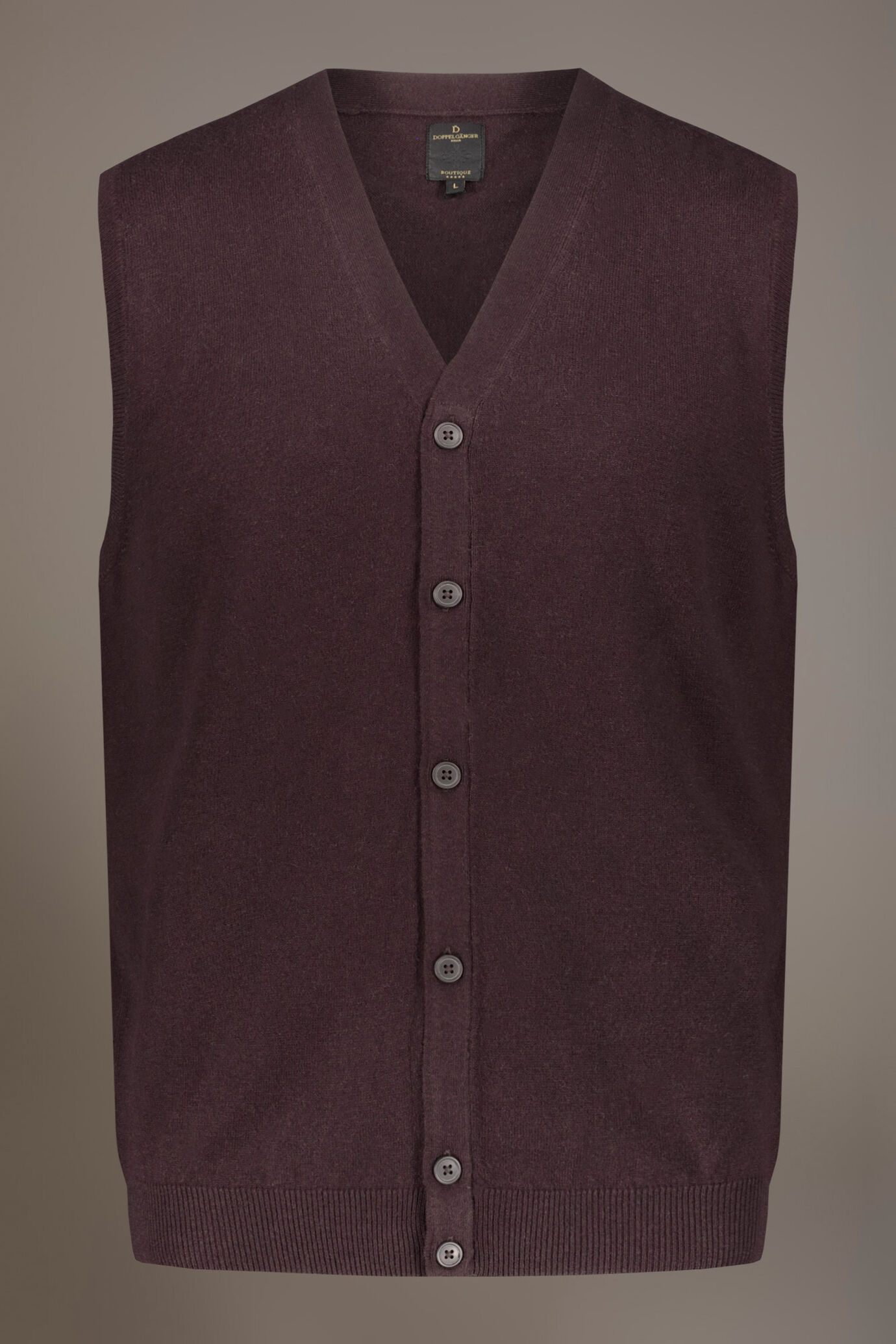Gilet a maglia scollo a V misto lana image number 3