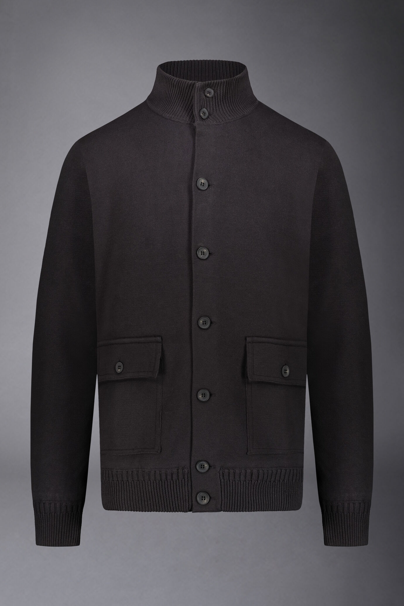 Men's lined Cotton knit jacket milan stitch image number 4