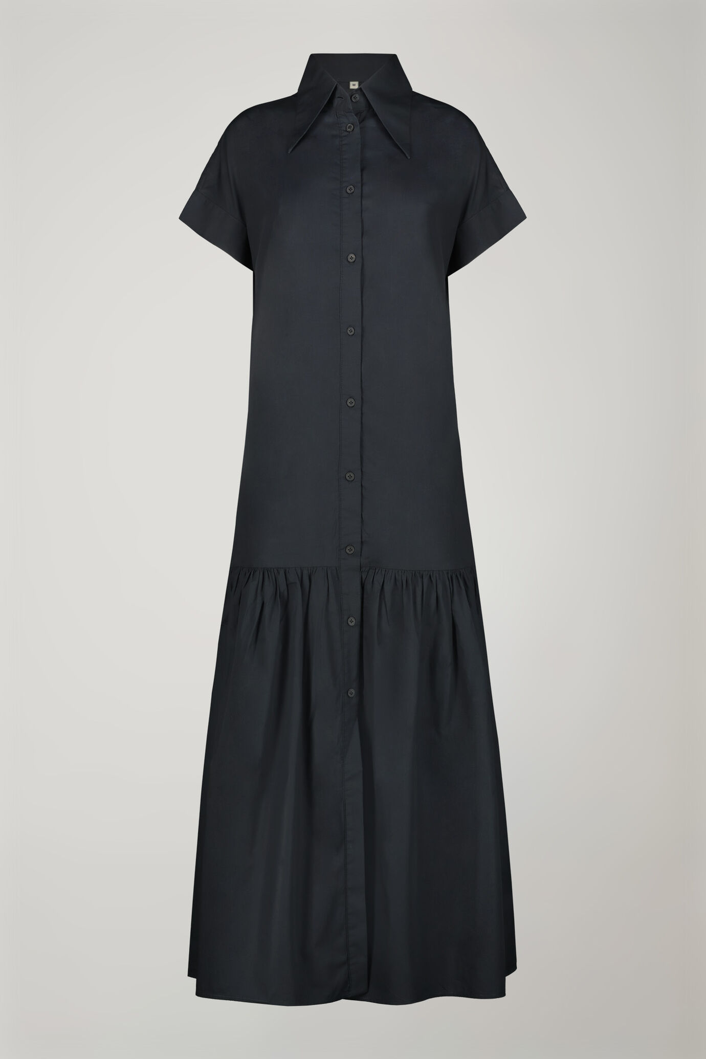 Einfarbiges, langes Kleid für Damen aus 100 % Baumwolle in normaler Passform image number 0