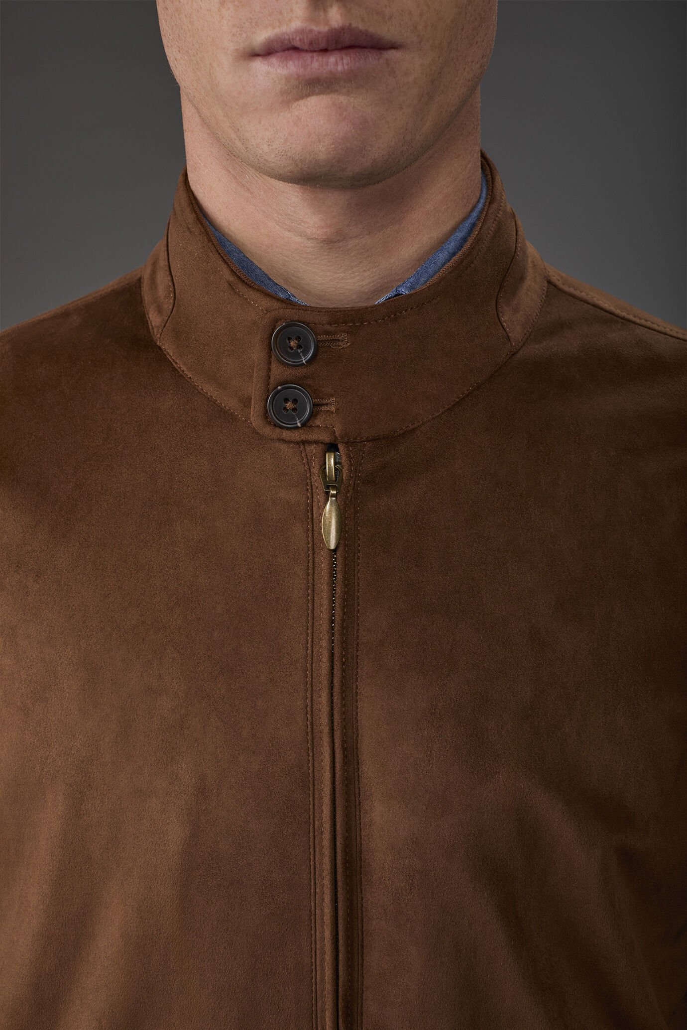 Giubbino uomo herrington con tessuto simil scamosciato image number 2