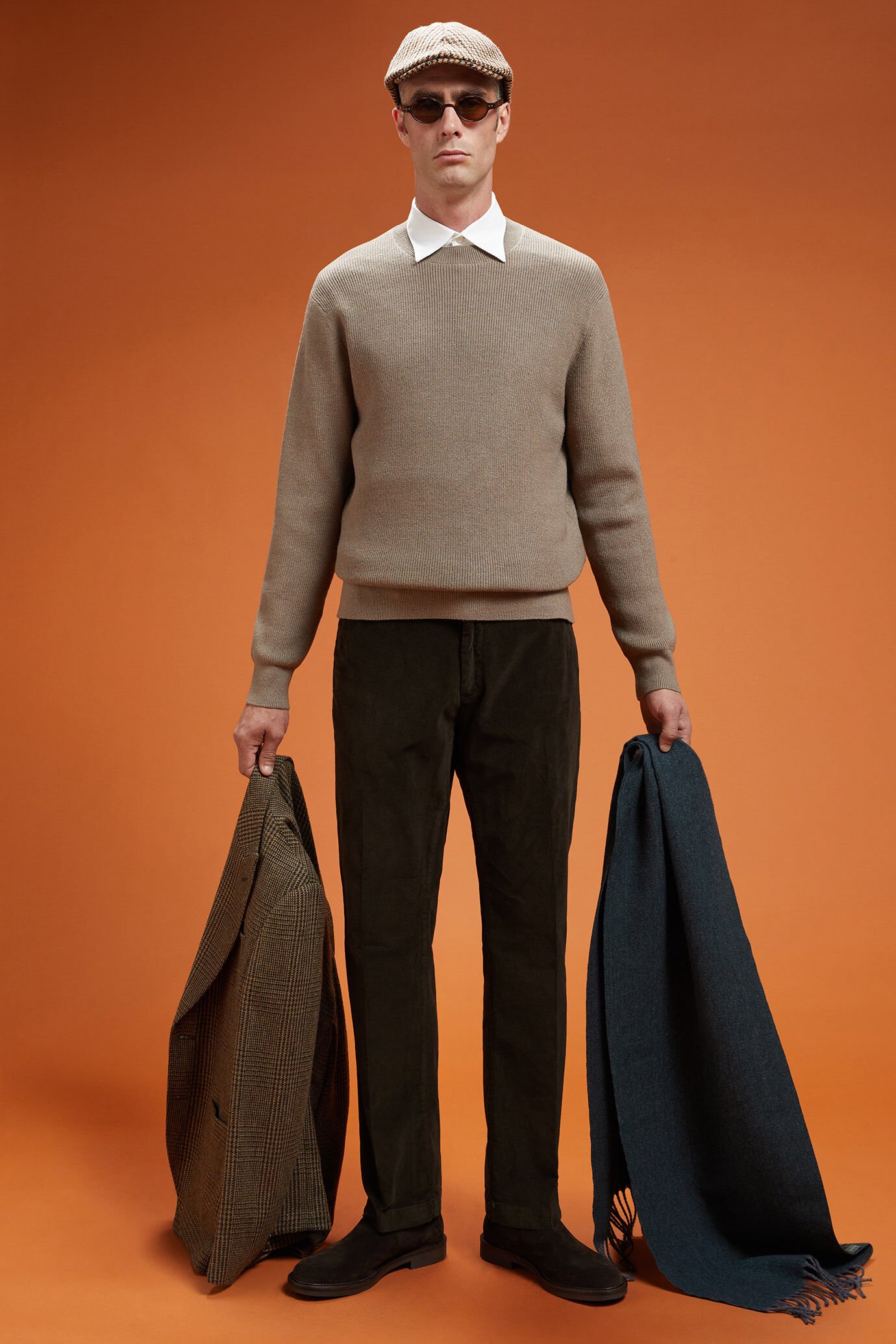 Pantalon classique pour homme, en velours milleraies, coupe classique