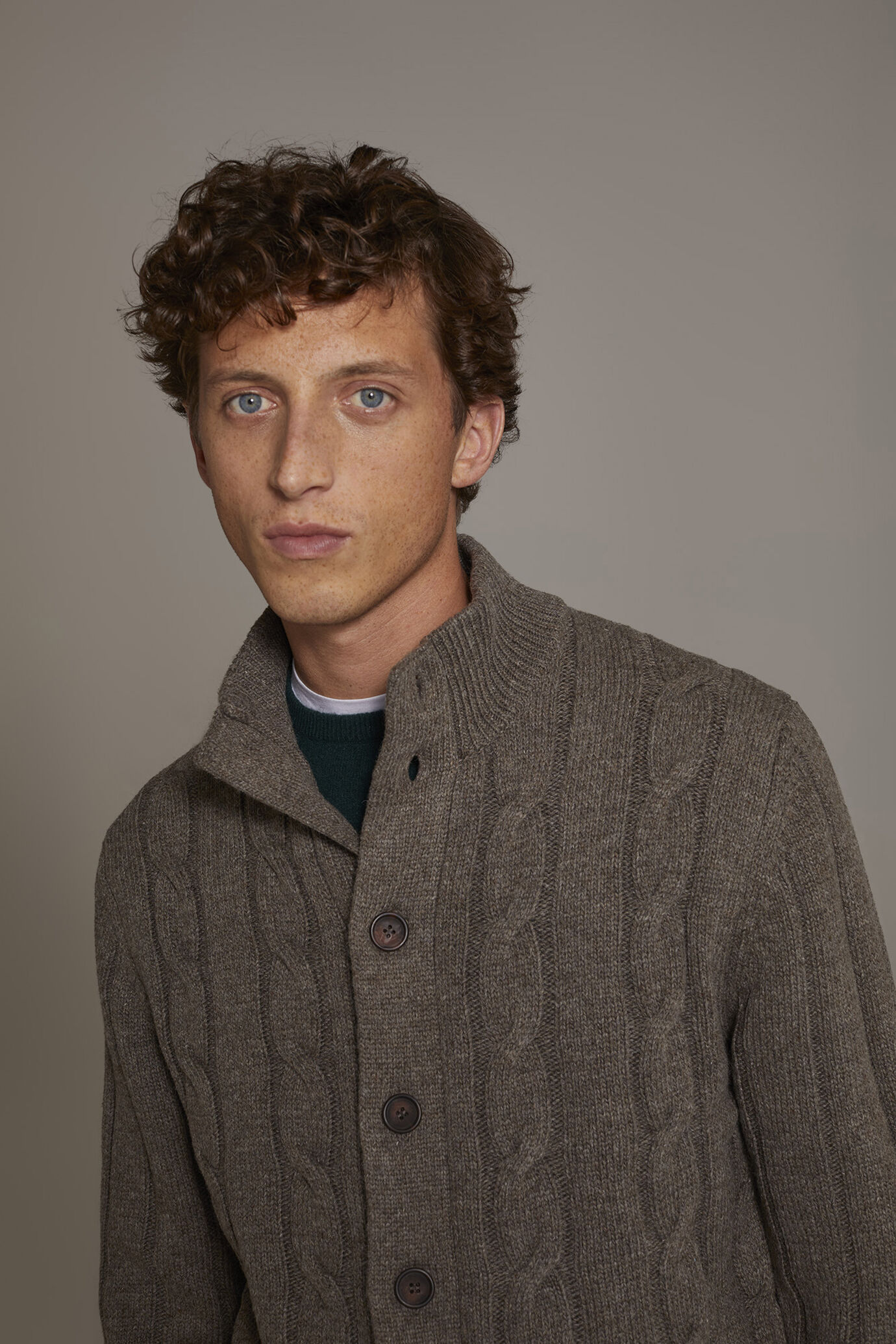 Wool mixed cardigan with braids image number 2