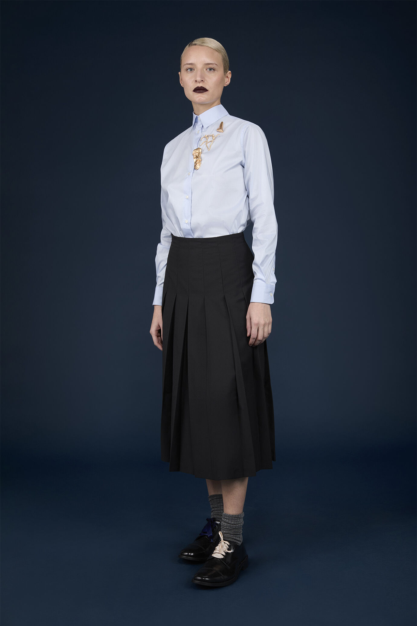 Camicia donna classica tinta unita image number 1