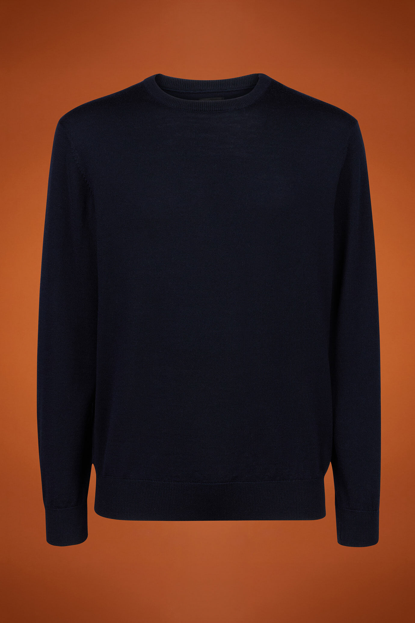 Men's regular fit crew neck jumper in 100% extra fine merino wool