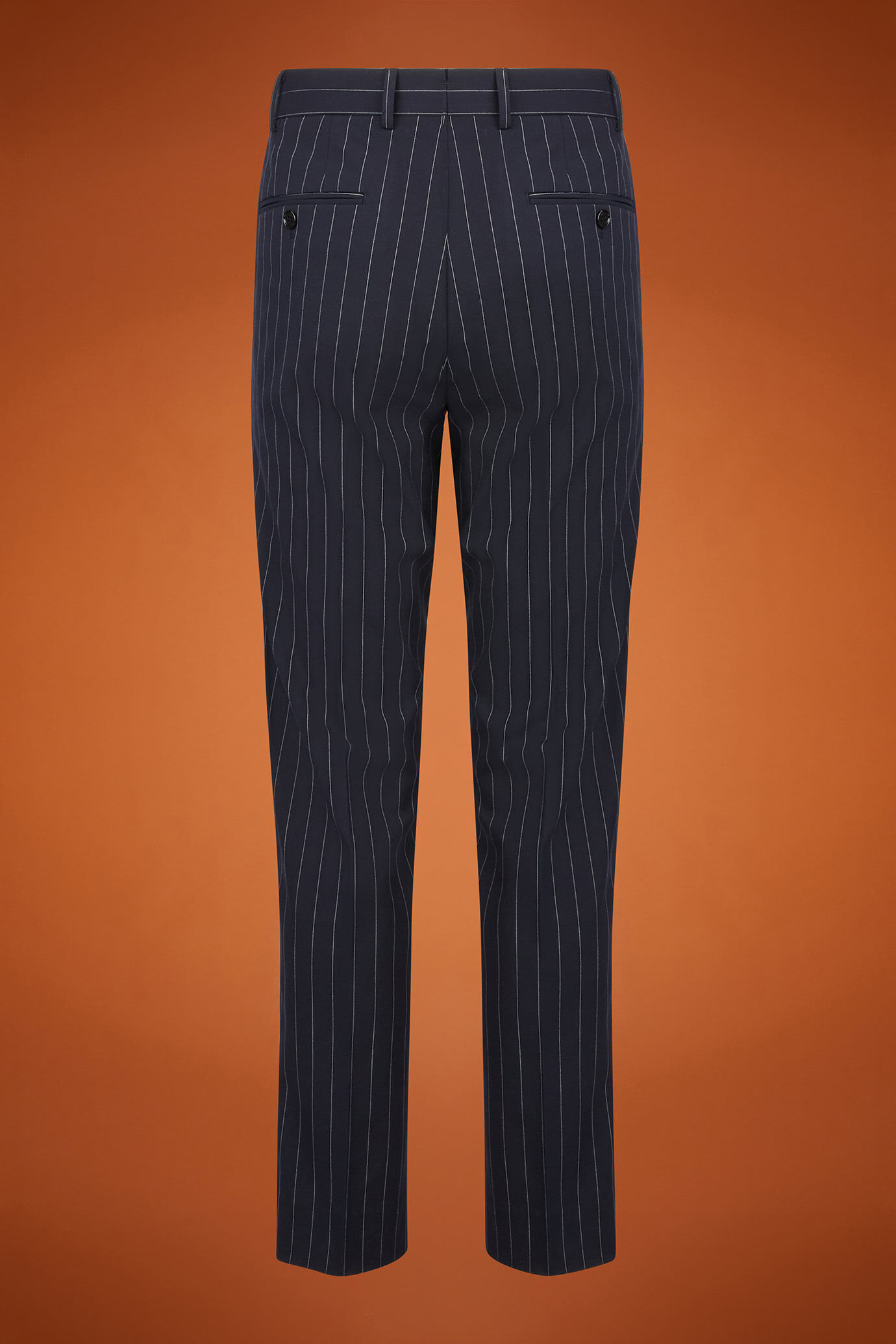 Abito uomo monopetto con giacca classica con rever a lancia in tessuto gessato regular fit image number 7