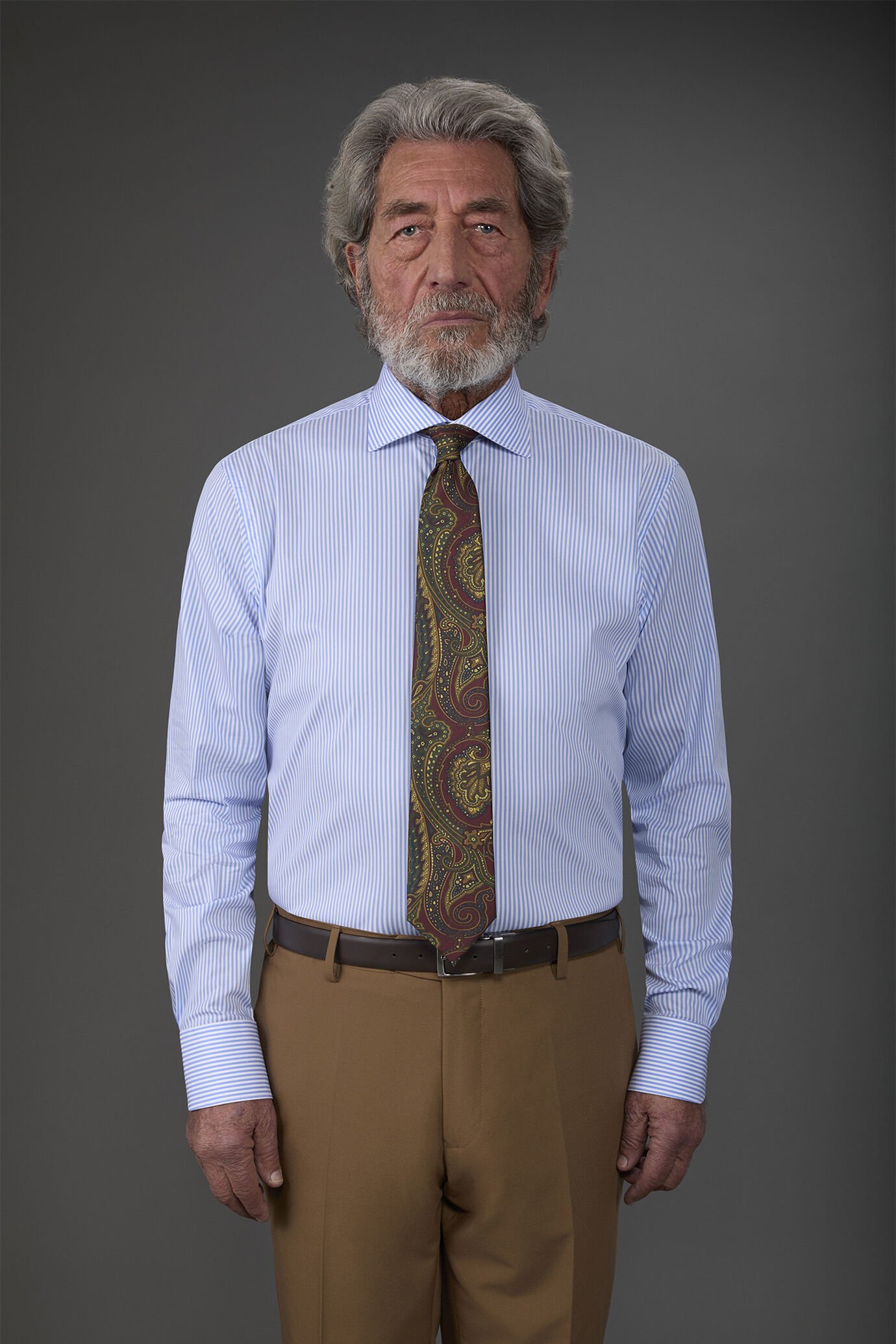 Camicia uomo tecnica rigata collo classico