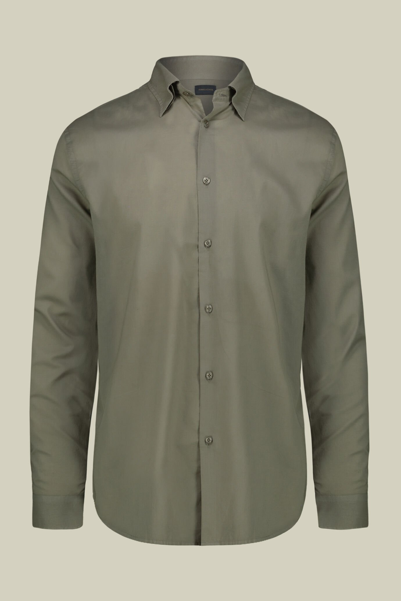 Men's casual shirt with a concealed button down collar in washed muslin fabric 100% cotton image number 5