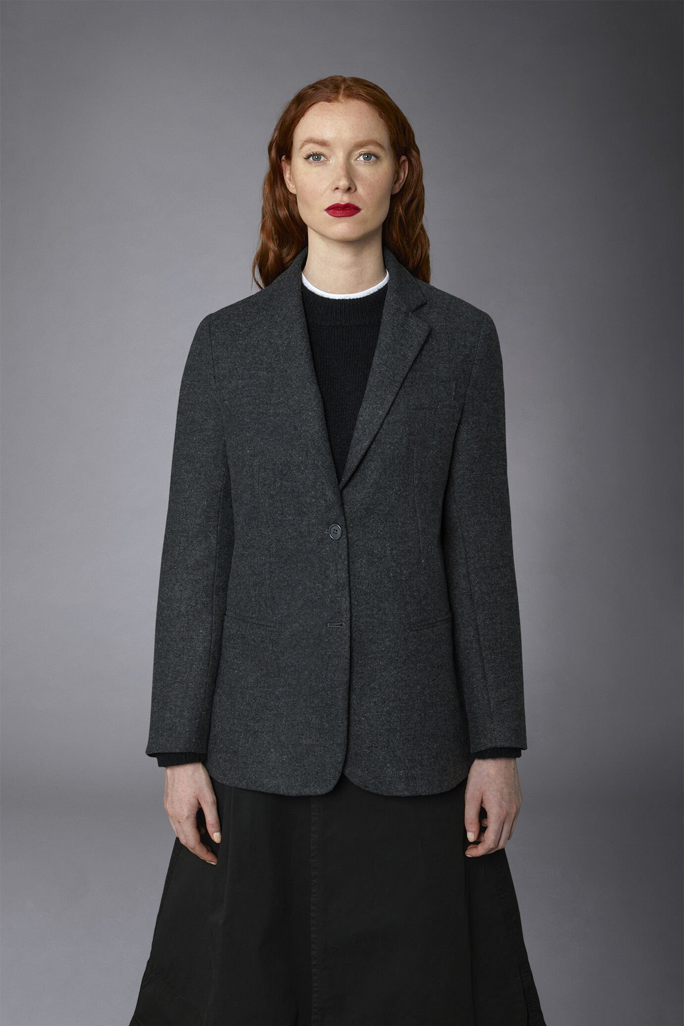 Einreihige Jacke aus Tweed-Wollmischung image number 2
