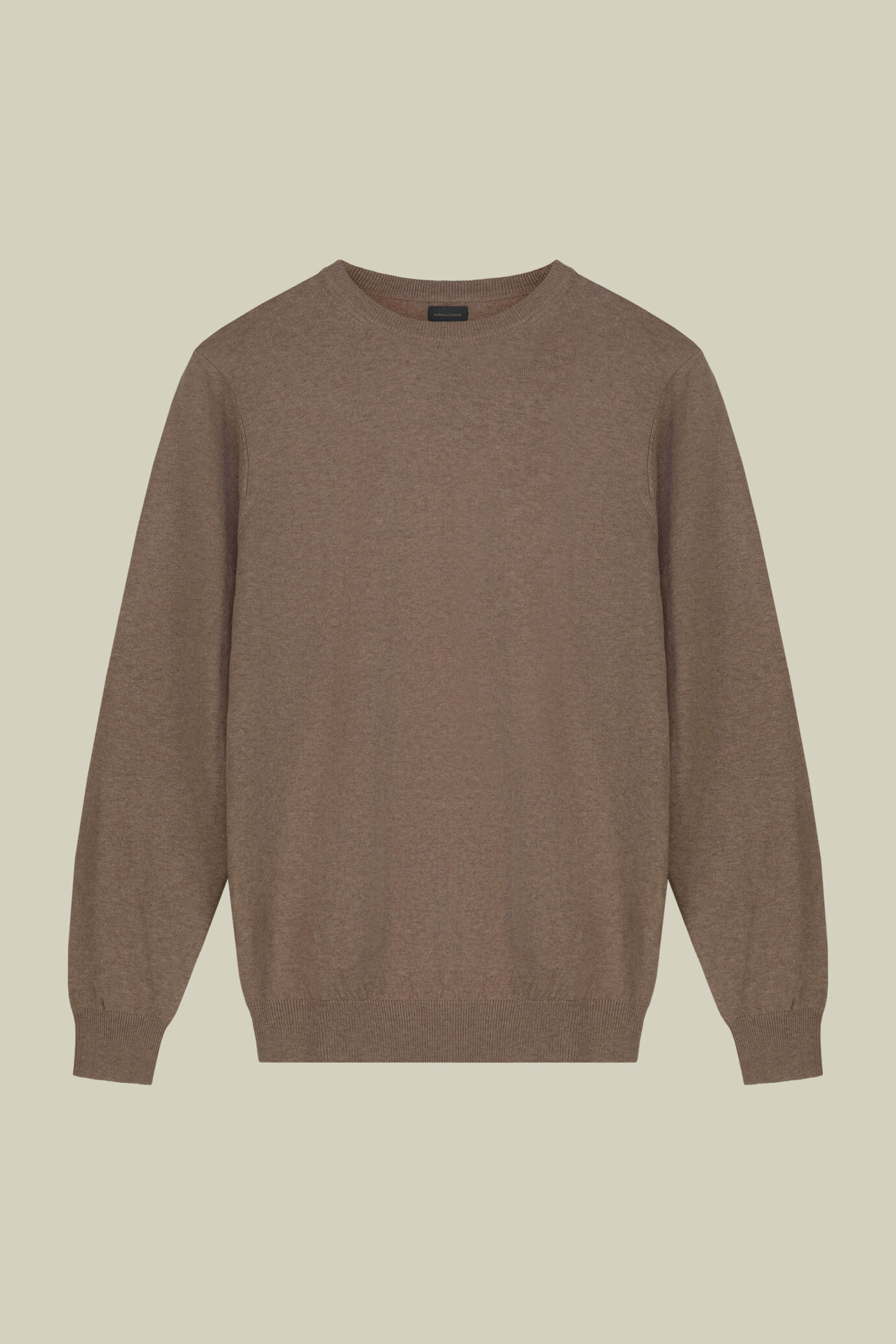 Men's regular fit crew neck jumper in wool and cotton image number 4