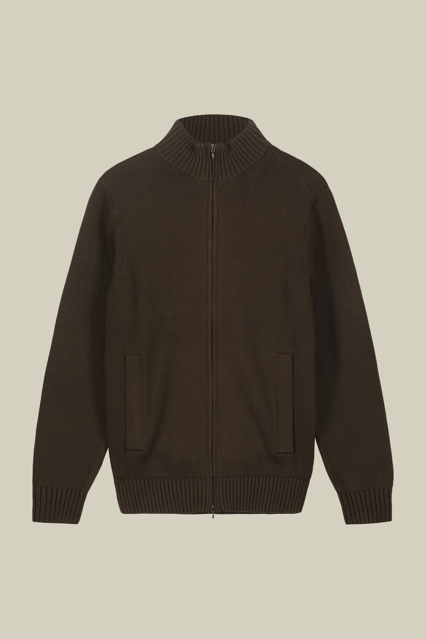 Cardigan pour homme 100 % coton avec fermeture à glissière coupe regular fit image number 4