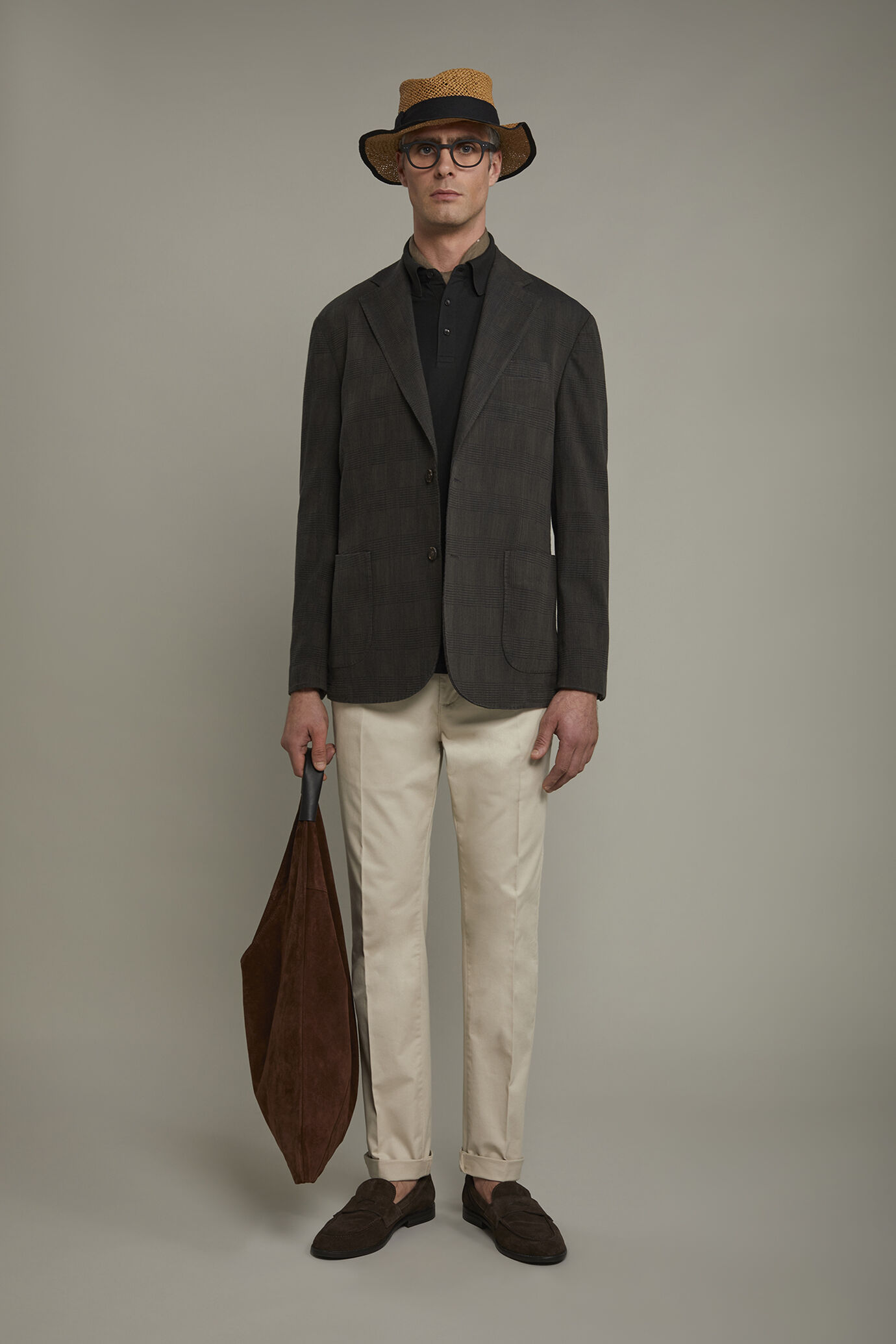 Pantalon chino classique pour homme en tissu sergé stretch coupe parfaite image number 0