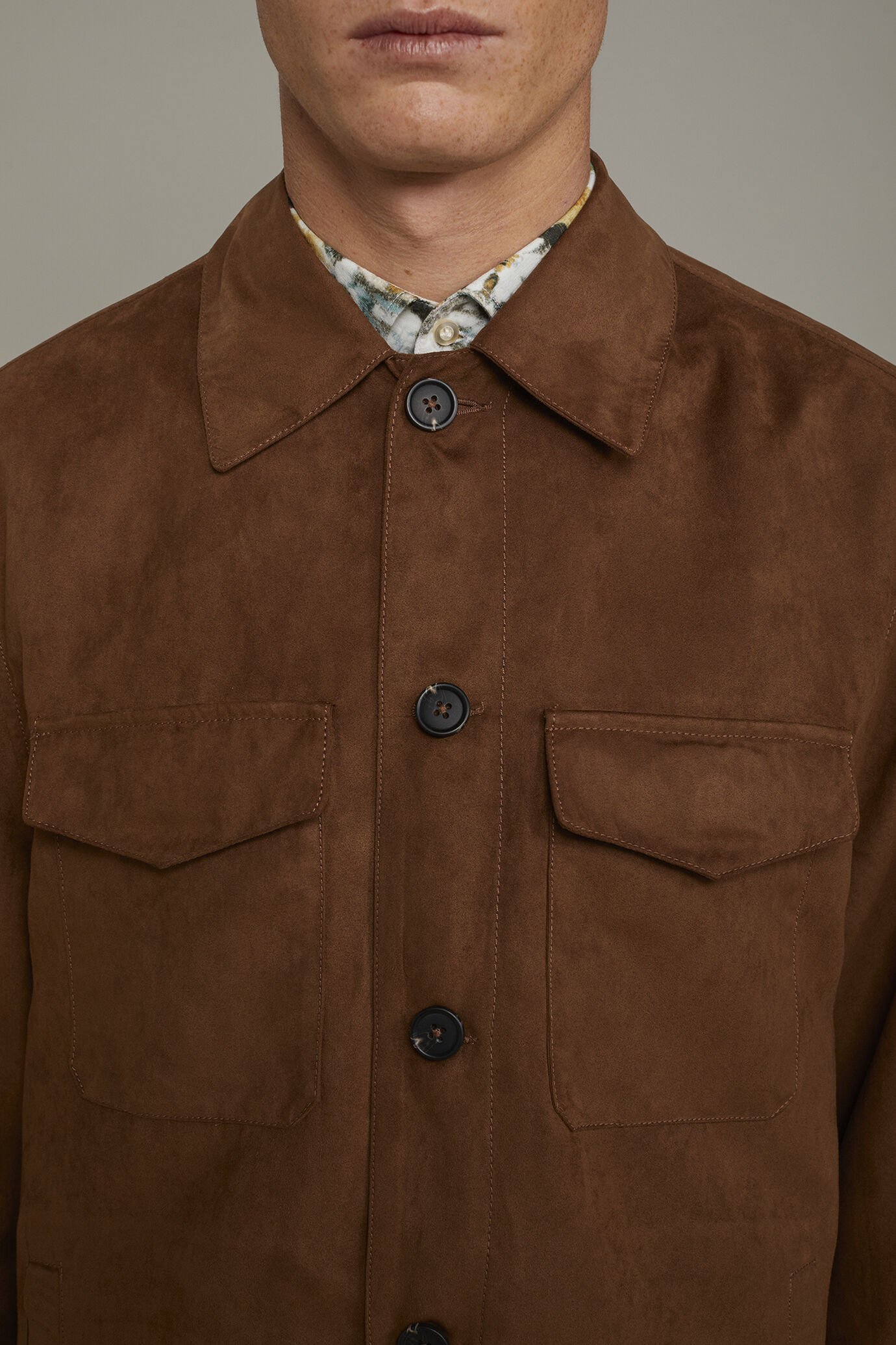 Men's jacket with suede-like fabric regular fit image number 3