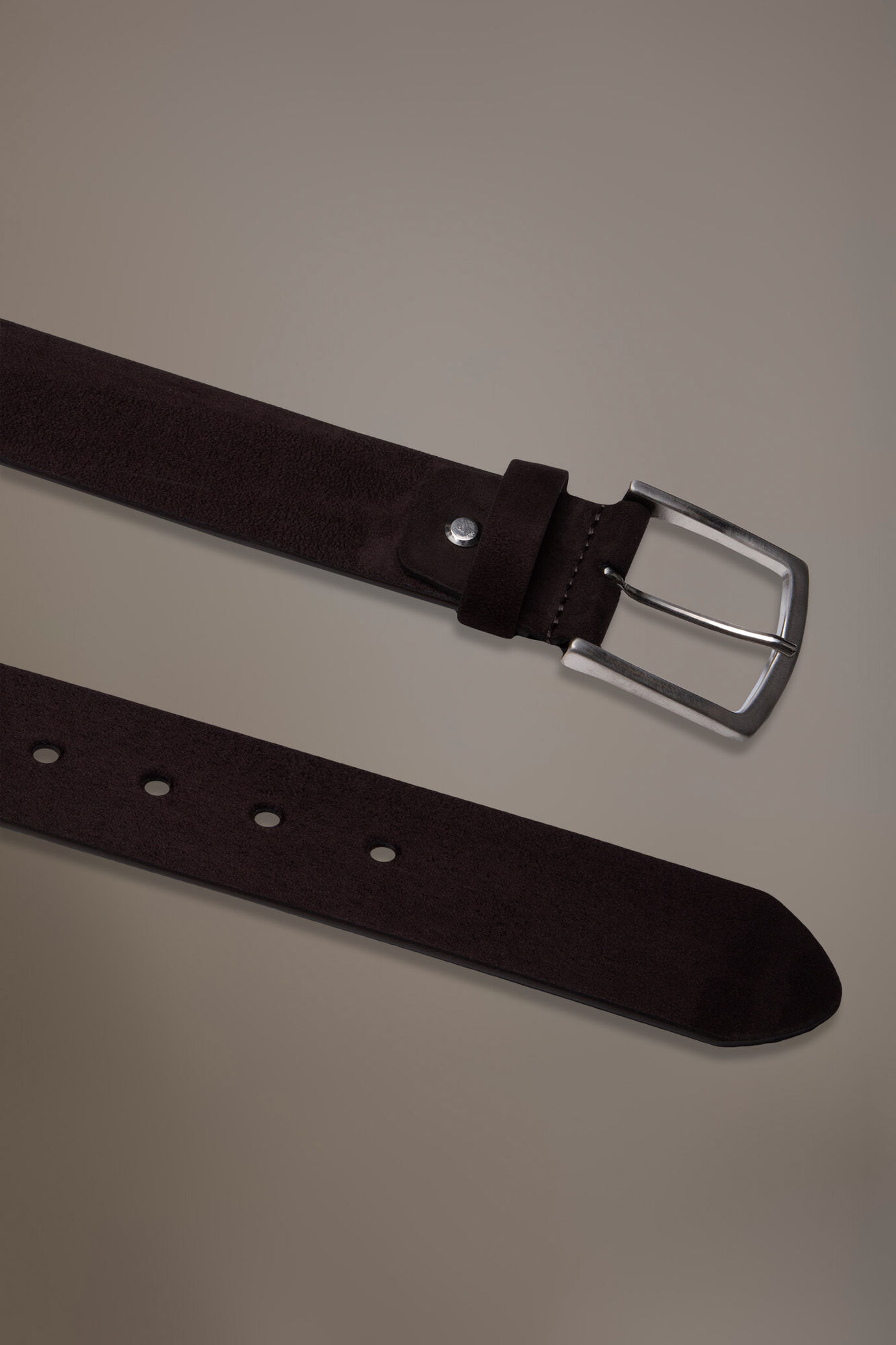Cintura uomo in suede misto pelle brown image number 1