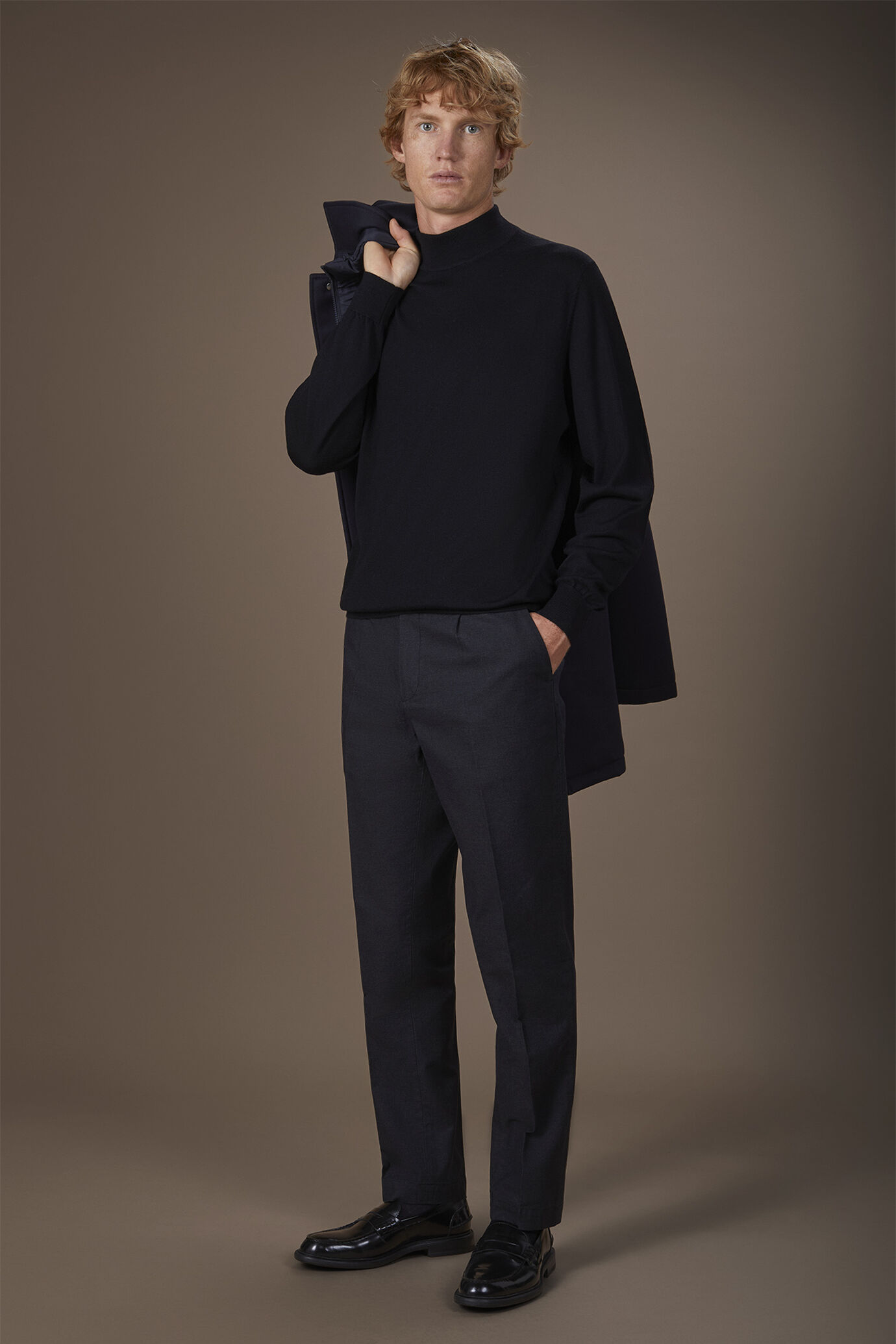 Pull à col roulé pour homme 100 % laine mérinos coupe regular fit image number 1