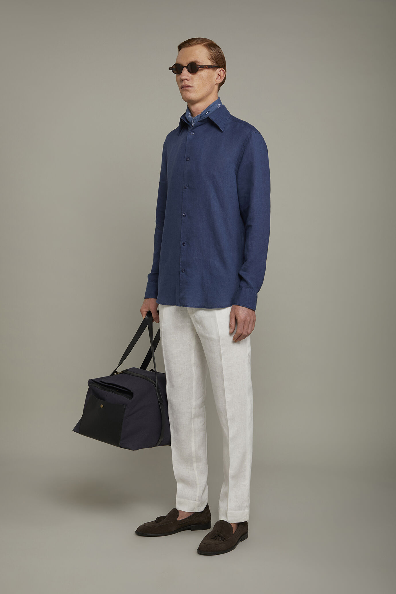 Chemise décontractée homme à col classique, en 100 % lin, coupe confort image number 1