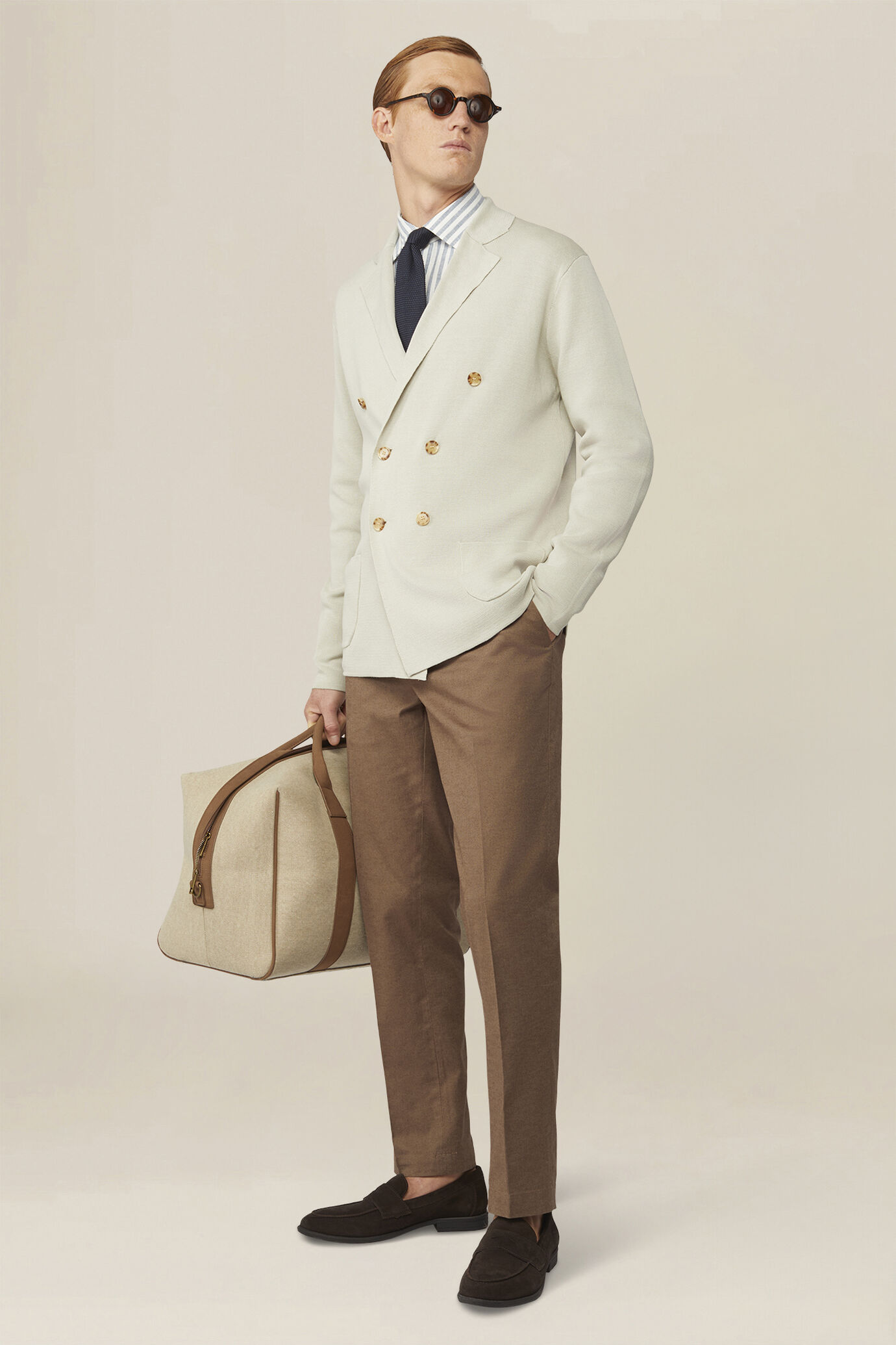 Herren-Strickjacke aus 100 % Baumwolle mit doppelter Knopfleiste, Punto Milano image number 1