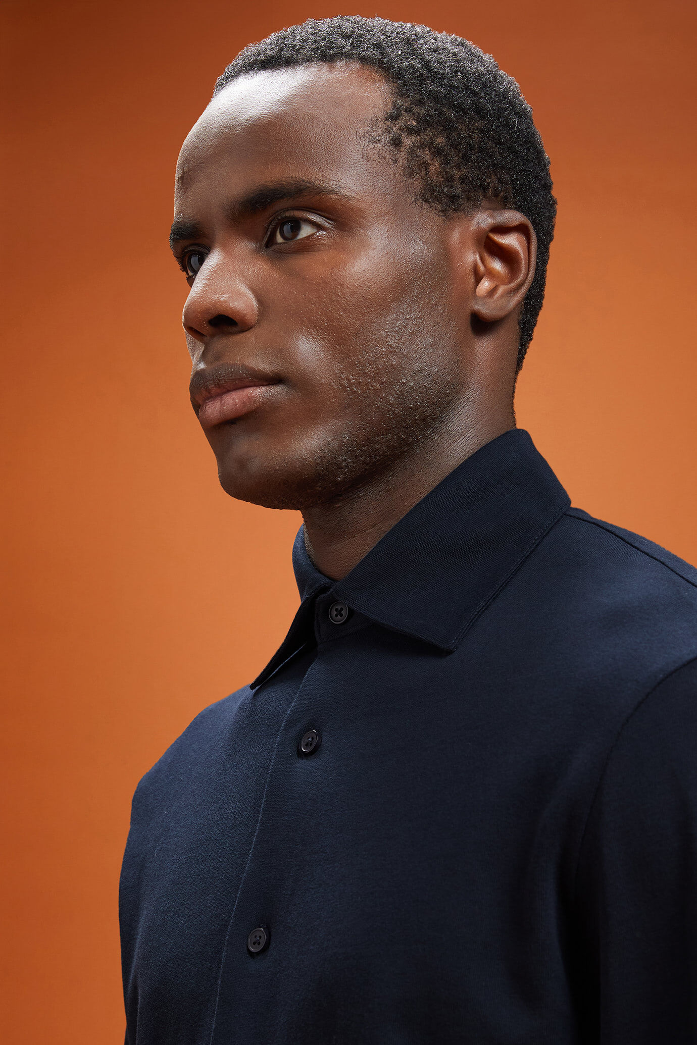 Polo camicia uomo manica lunga con collo classico 100% cotone regular fit image number 3