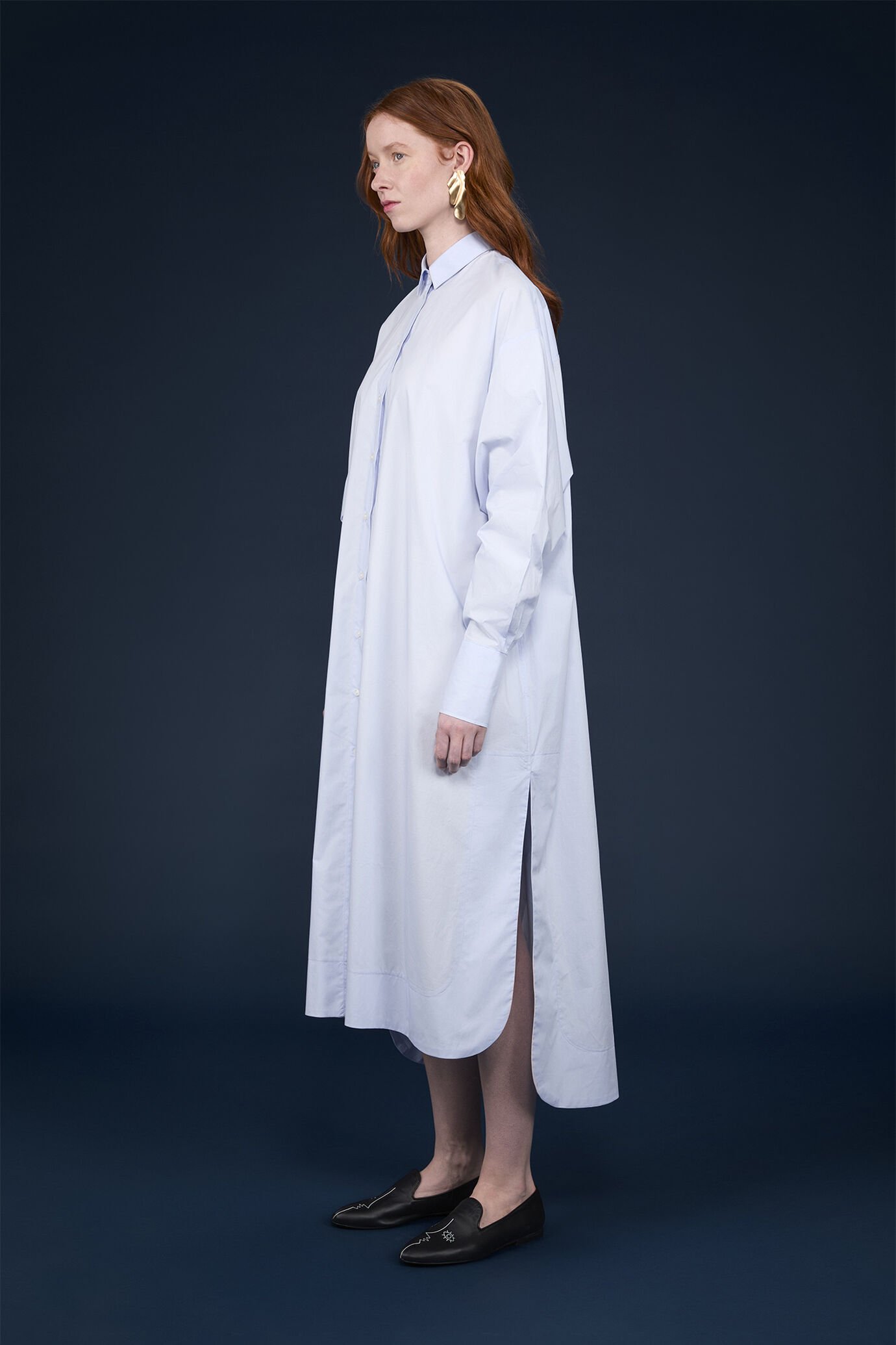 Hemdblusenkleid für Damen mit Seitenschlitzen image number 2