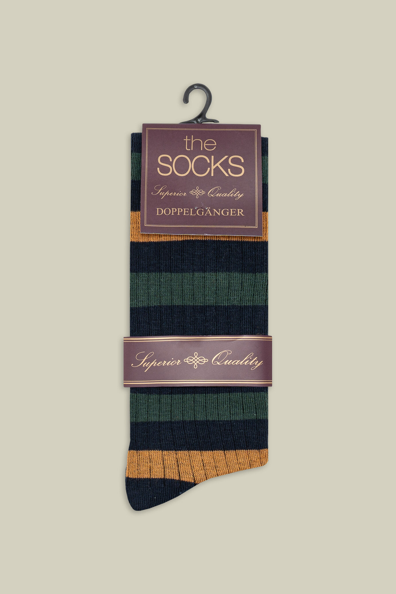 Herren-Socken aus glatt gestricktem Material mit horizontalen Streifen image number 1