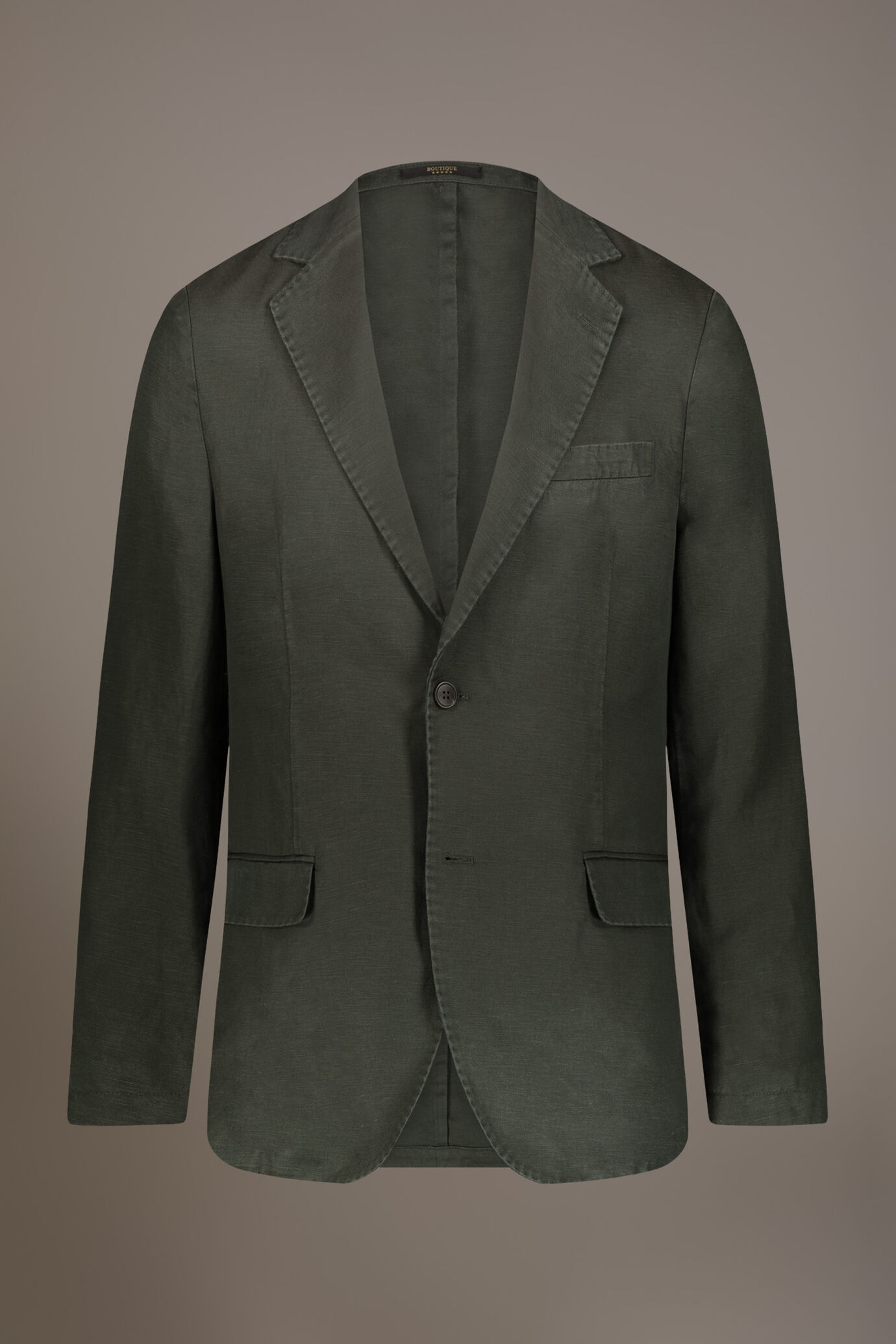 Single breasted linen blend jacket with flap pocket image number 4