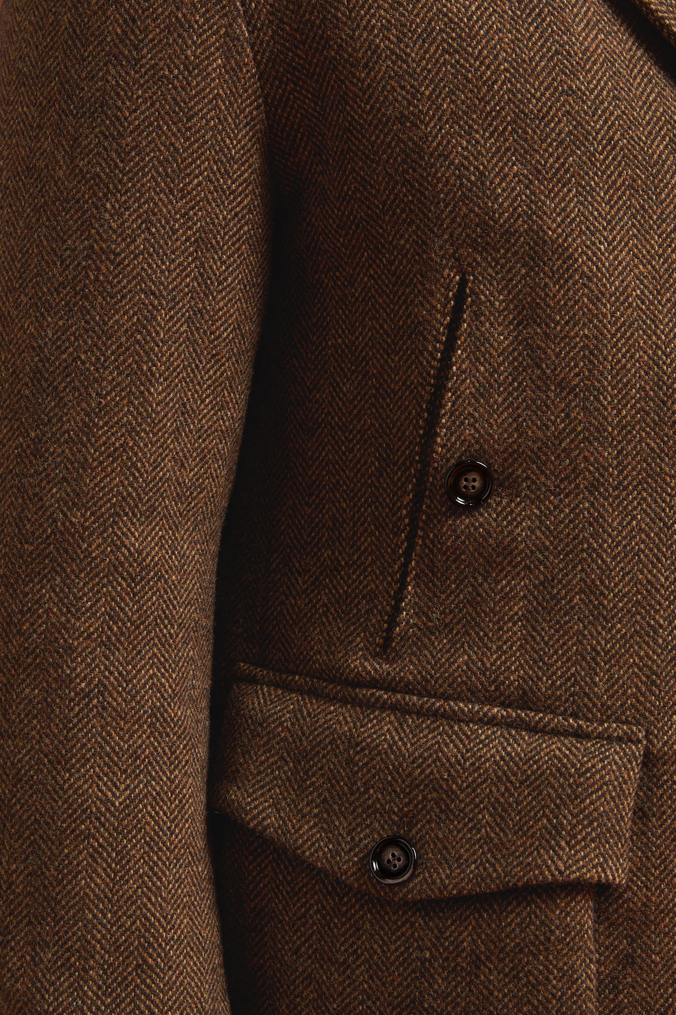 Men's regular fit sports jacket in herringbone wool blend fabric with a checked finish image number 2