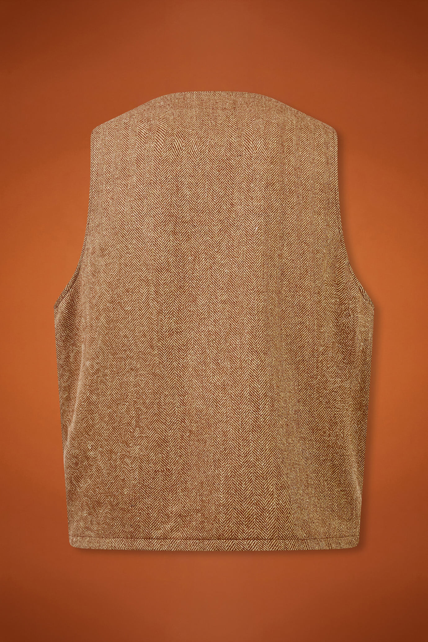 Einreihige Herrenweste mit V-Ausschnitt und Grätenmuster aus Tweed-Wollgemisch in normaler Passform image number 6