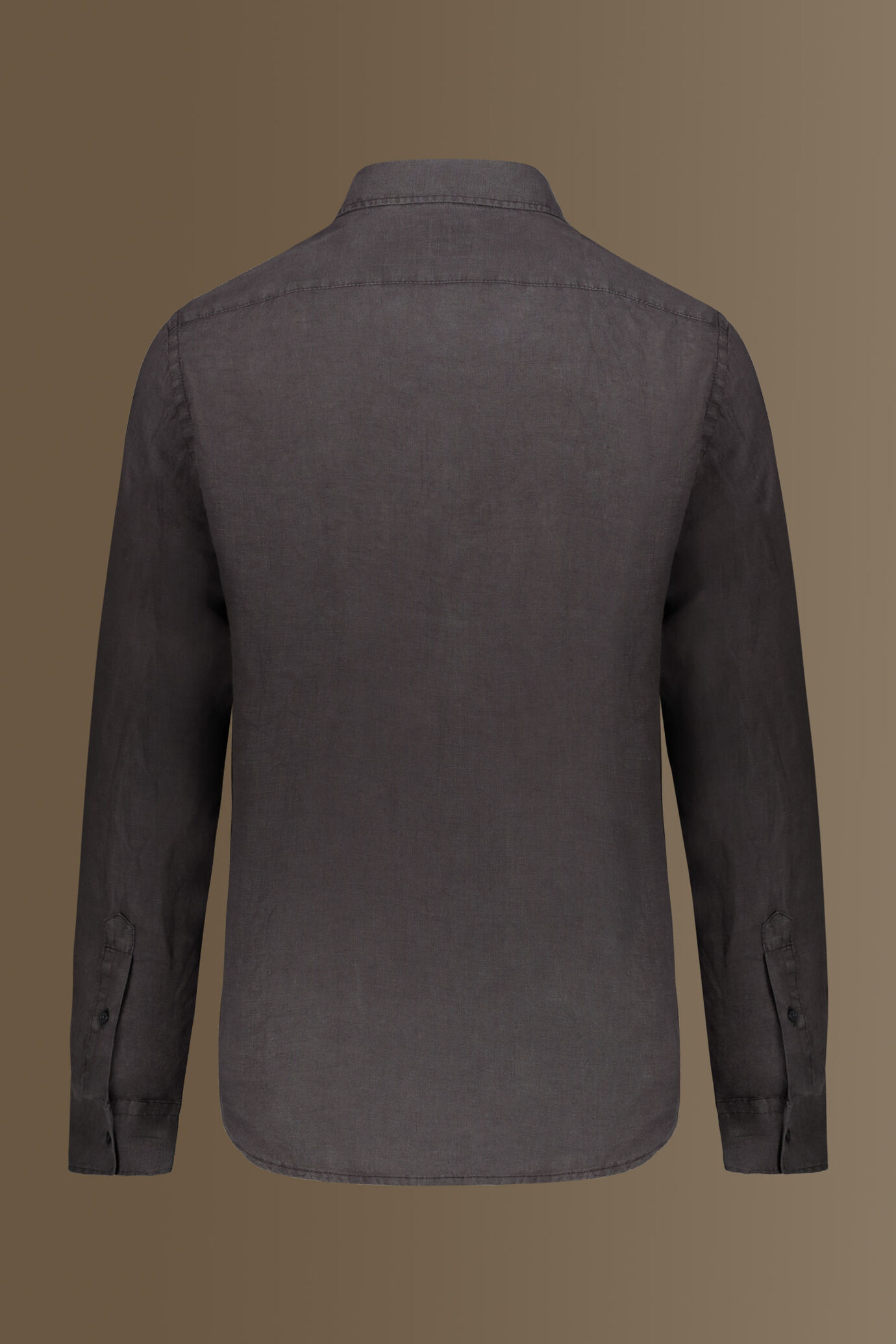 Camicia casual uomo collo francese 100% lino tinta unita image number 5