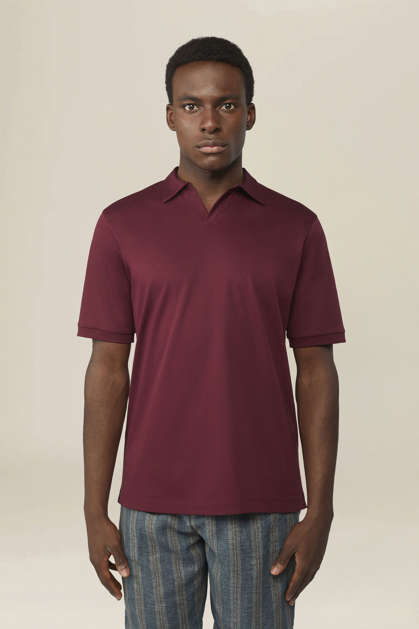 Men's polo shirt with Derby collar in 100% cotton, regular fit image number 0