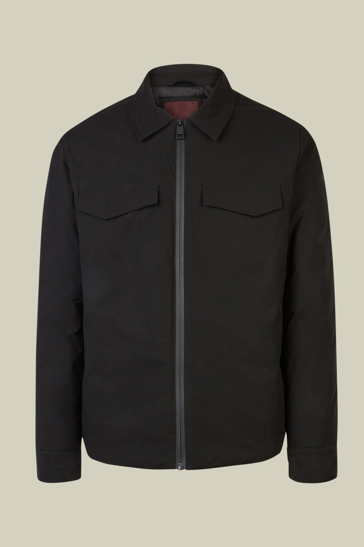 Veste matelassée pour homme en tissu technique stretch avec col chemise, coupe classique