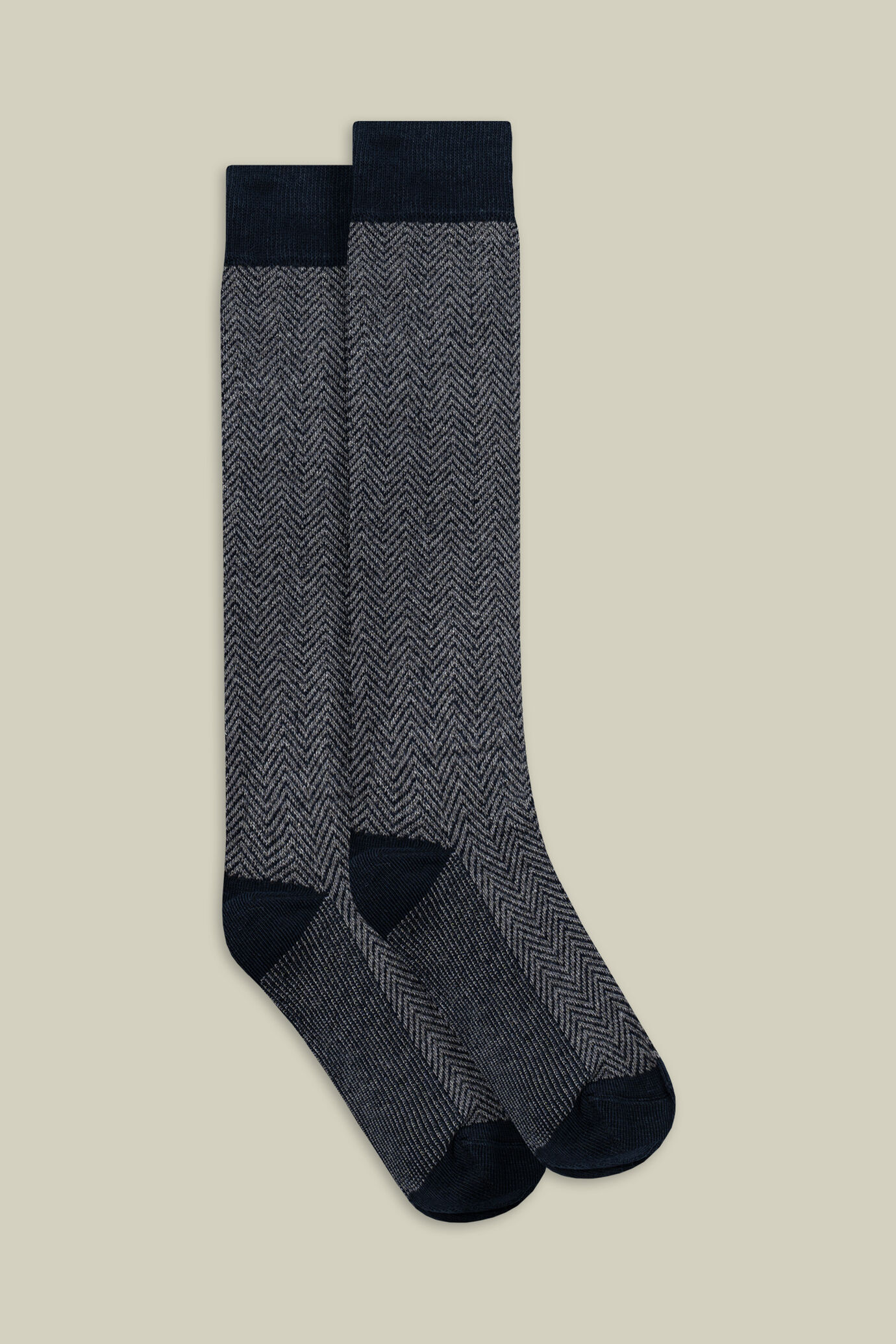Chaussettes homme tricotées en jersey avec motif à chevrons