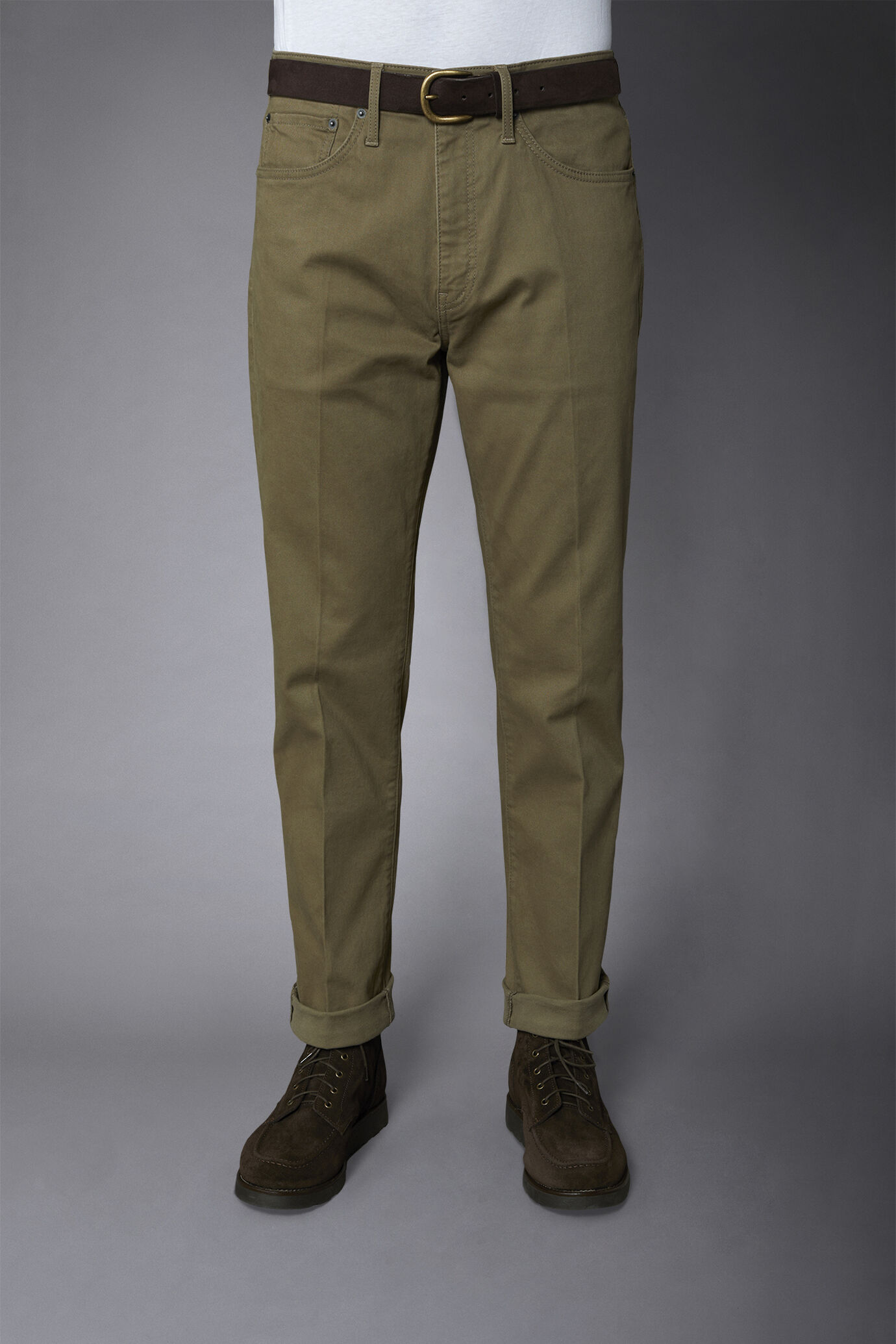 Pantalone uomo 5 tasche tessuto twill lavato regular fit image number 3